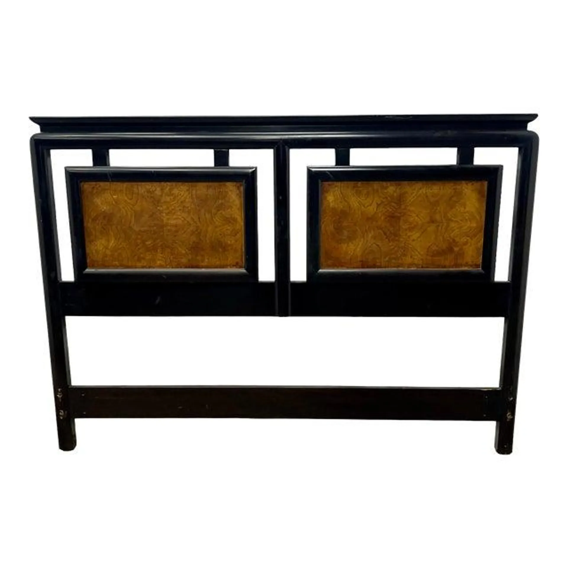 Vintage Century Raymond Sobota Chin Hua Collection Chinoiserie Style Burl Wood Queen Headboard