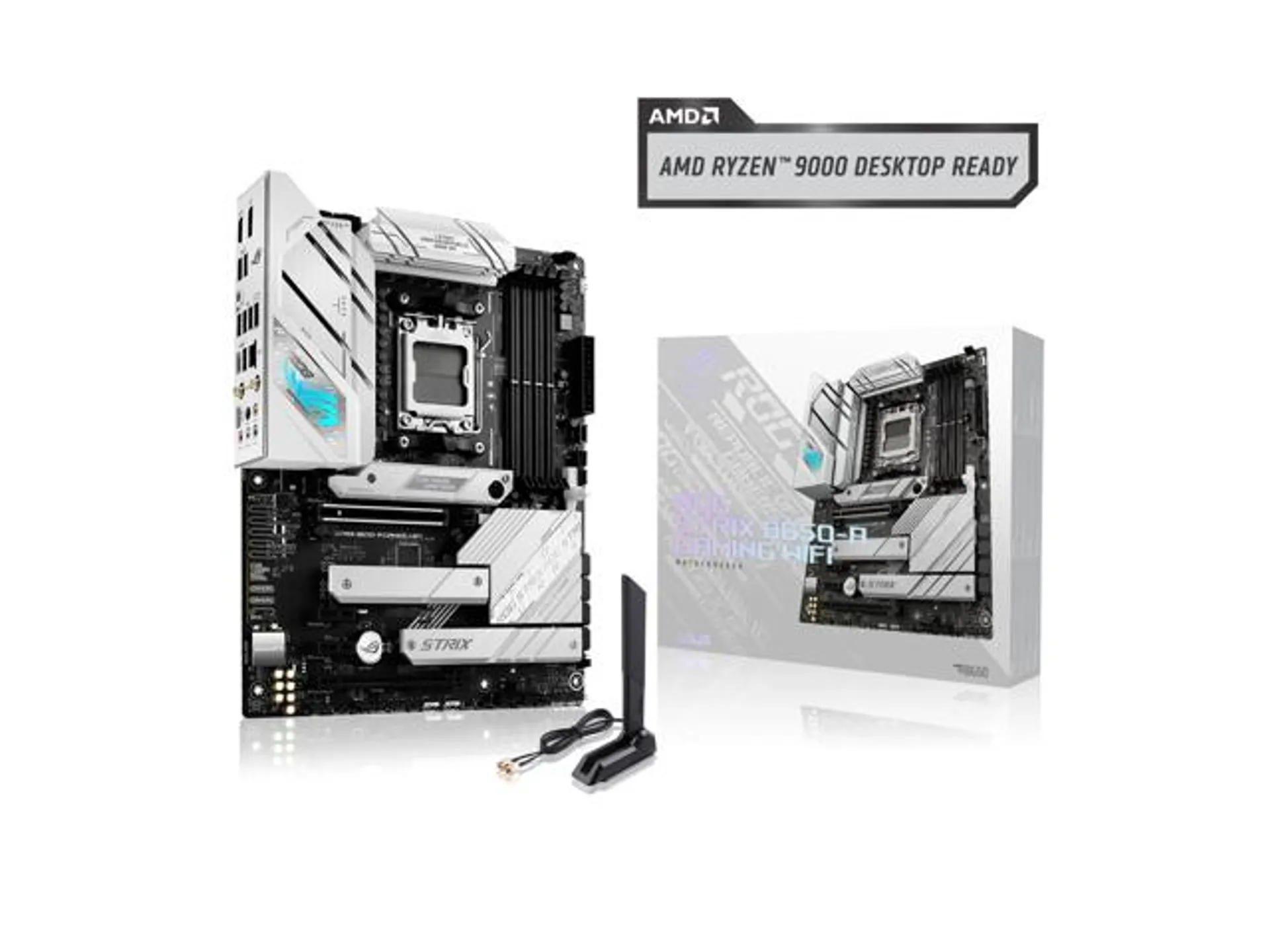 ASUS ROG Strix B650-A Gaming WiFi AMD B650 AM5 Ryzen™ Desktop 9000 8000 & 7000 ATX motherboard, 12 + 2 power stages, DDR5, 3x M.2 slot, PCIe® 4.0, 2.5G LAN, WiFi 6E, USB 3.2 Gen 2x2 Type-C®, Aura Sync