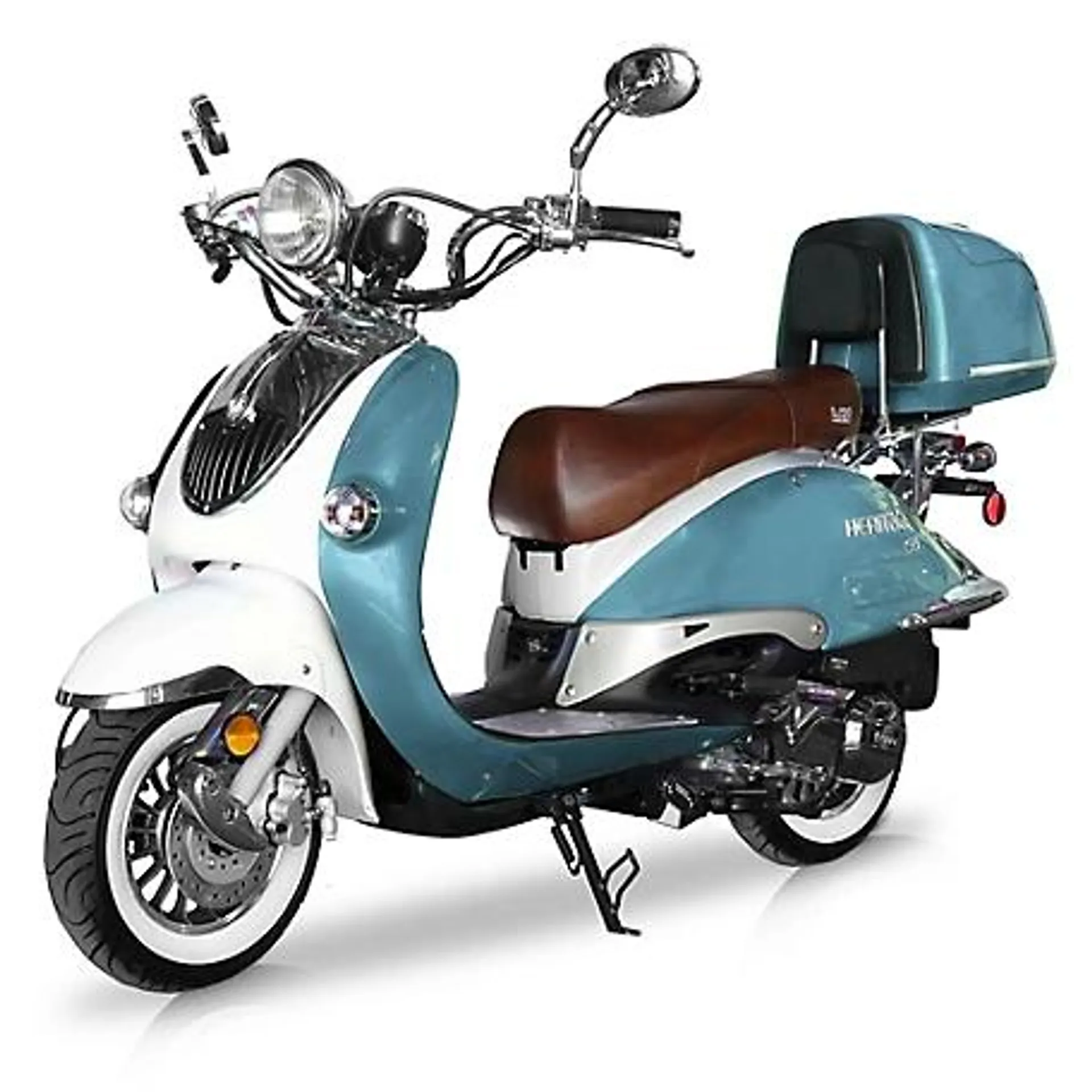 BMS Motorsports Heritage 150 Classic Mediterranean Scooter, Blue