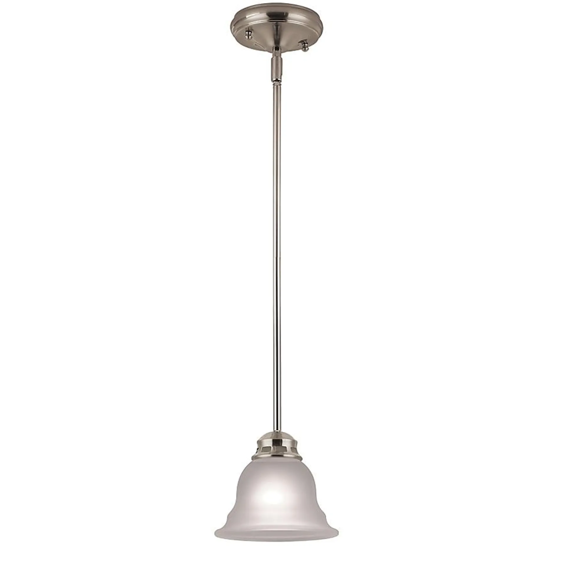 Project Source Fallsbrook Brushed Nickel Traditional Etched Glass Bell Led, Mini Hanging Pendant Light