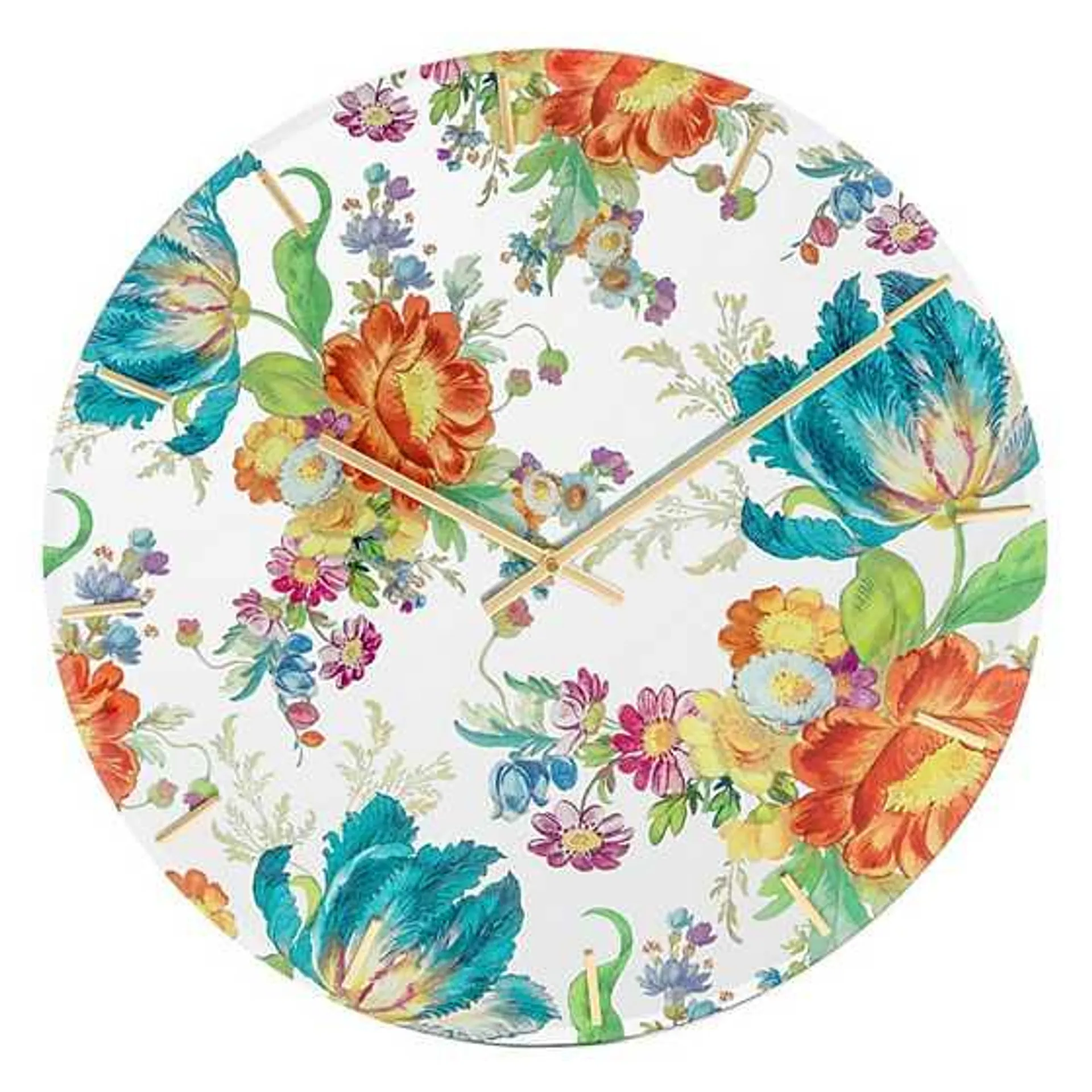 Flower Market Reflections Wall Clock