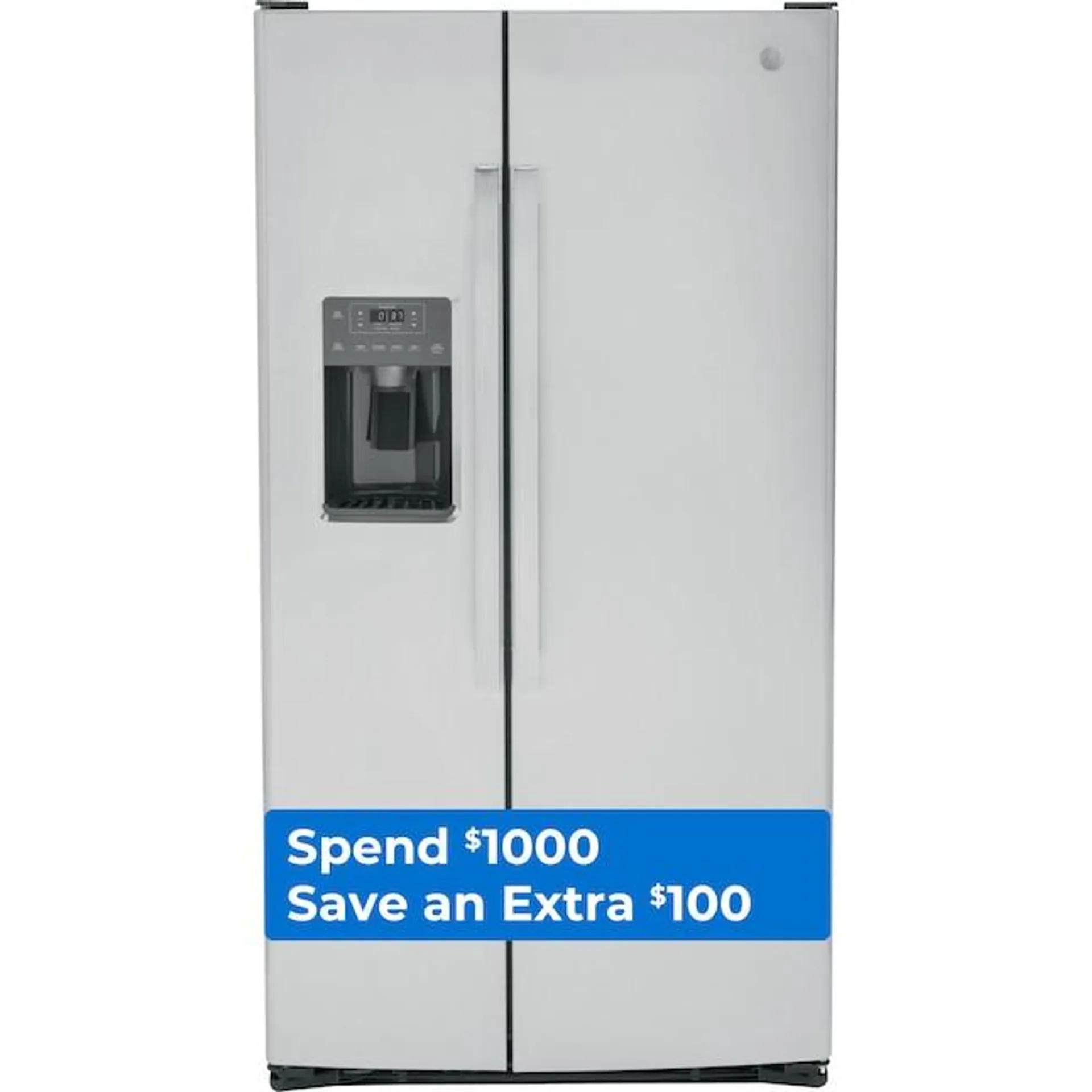 GE 25.3-cu ft Side-by-Side Refrigerator with Ice Maker, Water and Ice Dispenser (Stainless Steel)