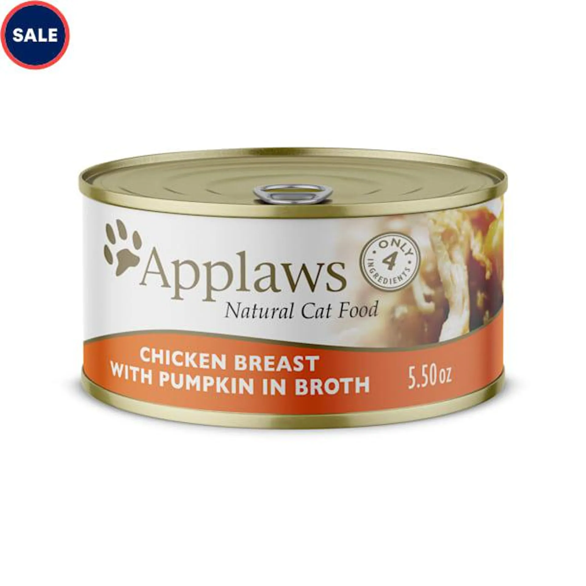 Applaws Natural Chicken Breast with Pumpkin in Broth Wet Cat Food, 5.5 oz., Case of 24