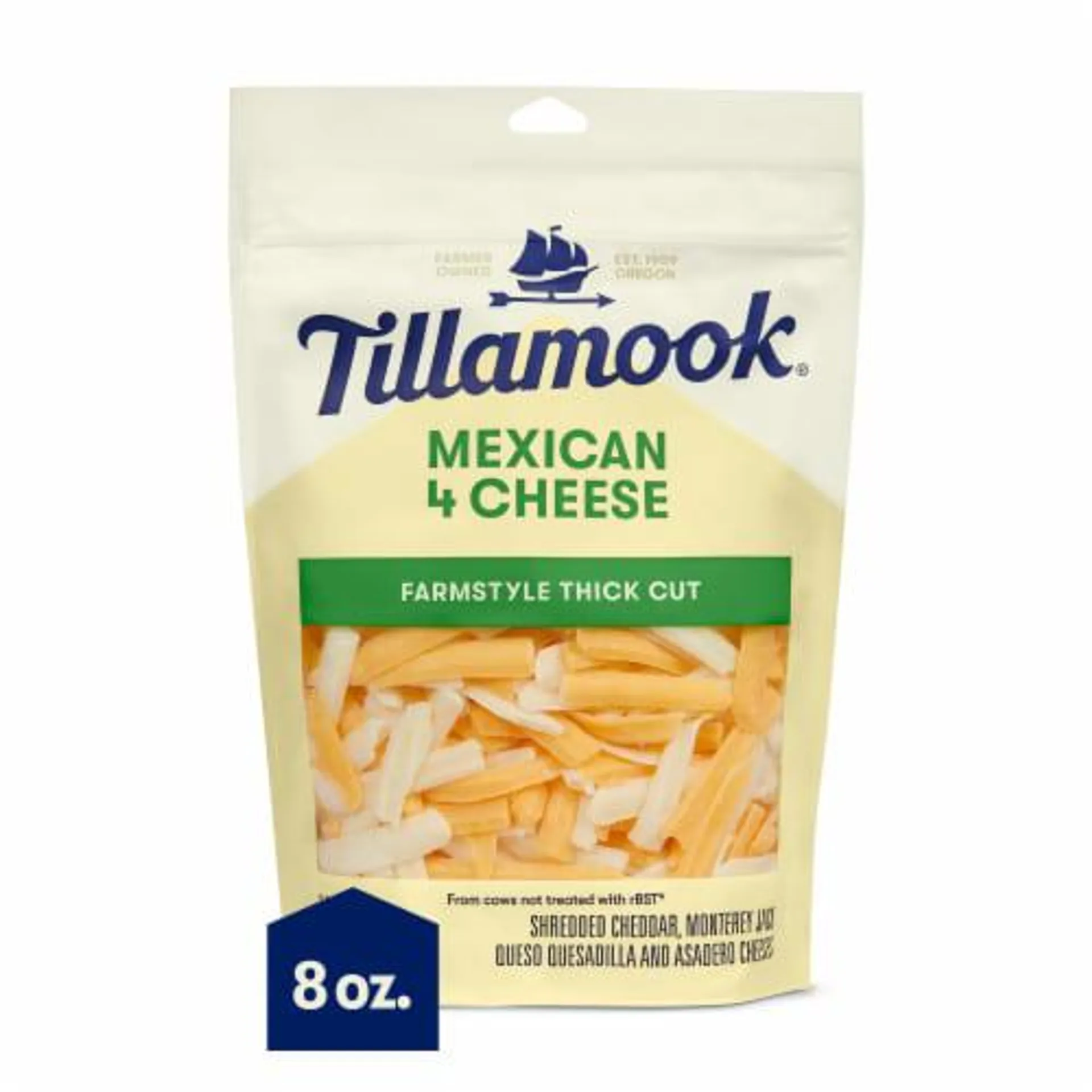 Tillamook Farmstyle Thick Cut Mexican 4 Cheese Blend Shredded Cheese
