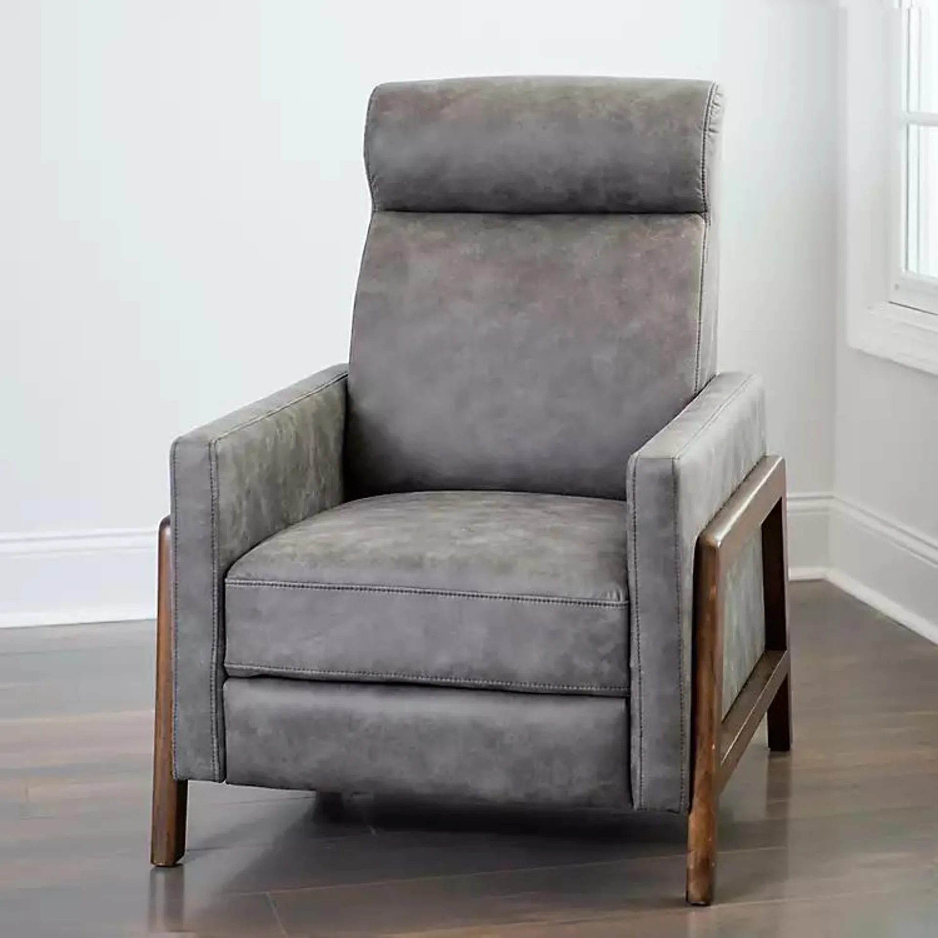 Gray Averly Faux Leather Recliner