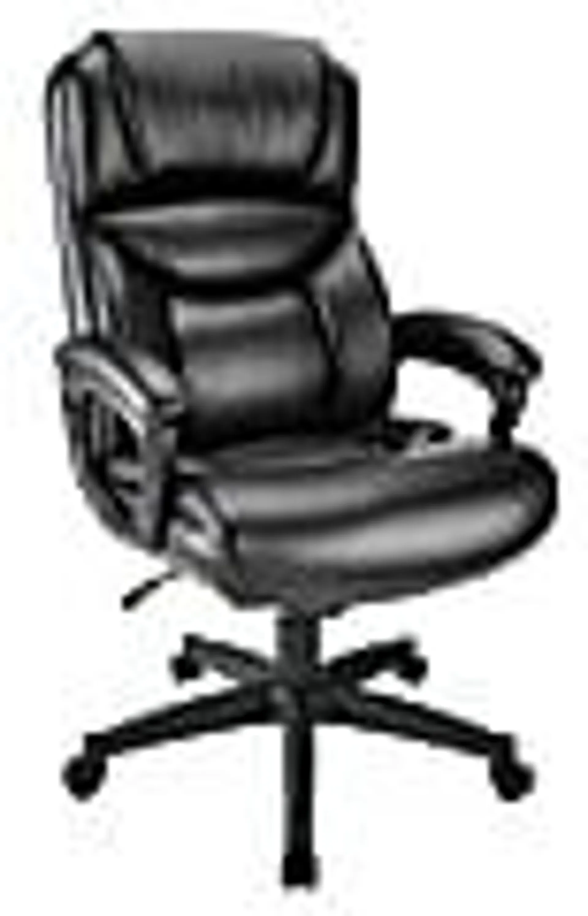 Realspace® Fennington Bonded Leather High-Back Executive Office Chair, Black, BIFMA Compliant