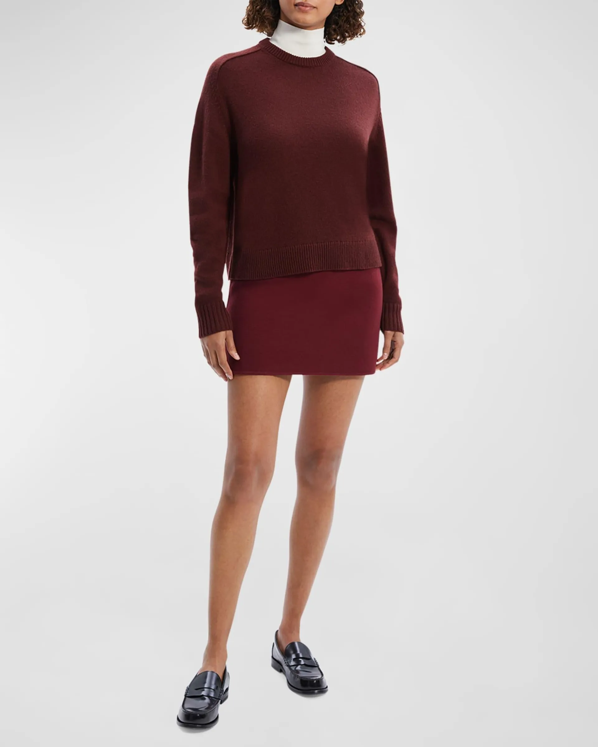 Cashmere Cropped Crewneck Sweater