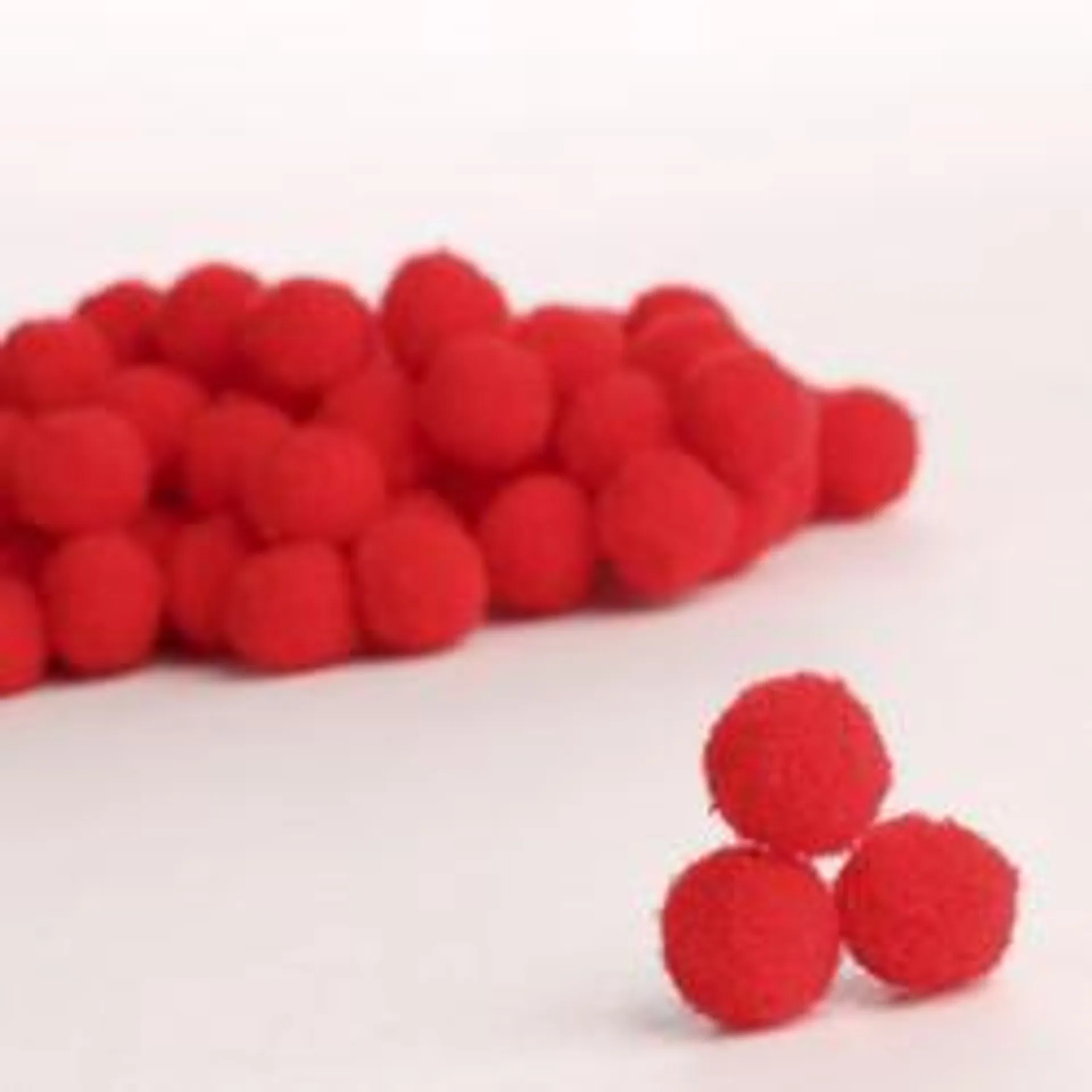 10 mm Red Craft Pom Poms (Package of 24 pieces)