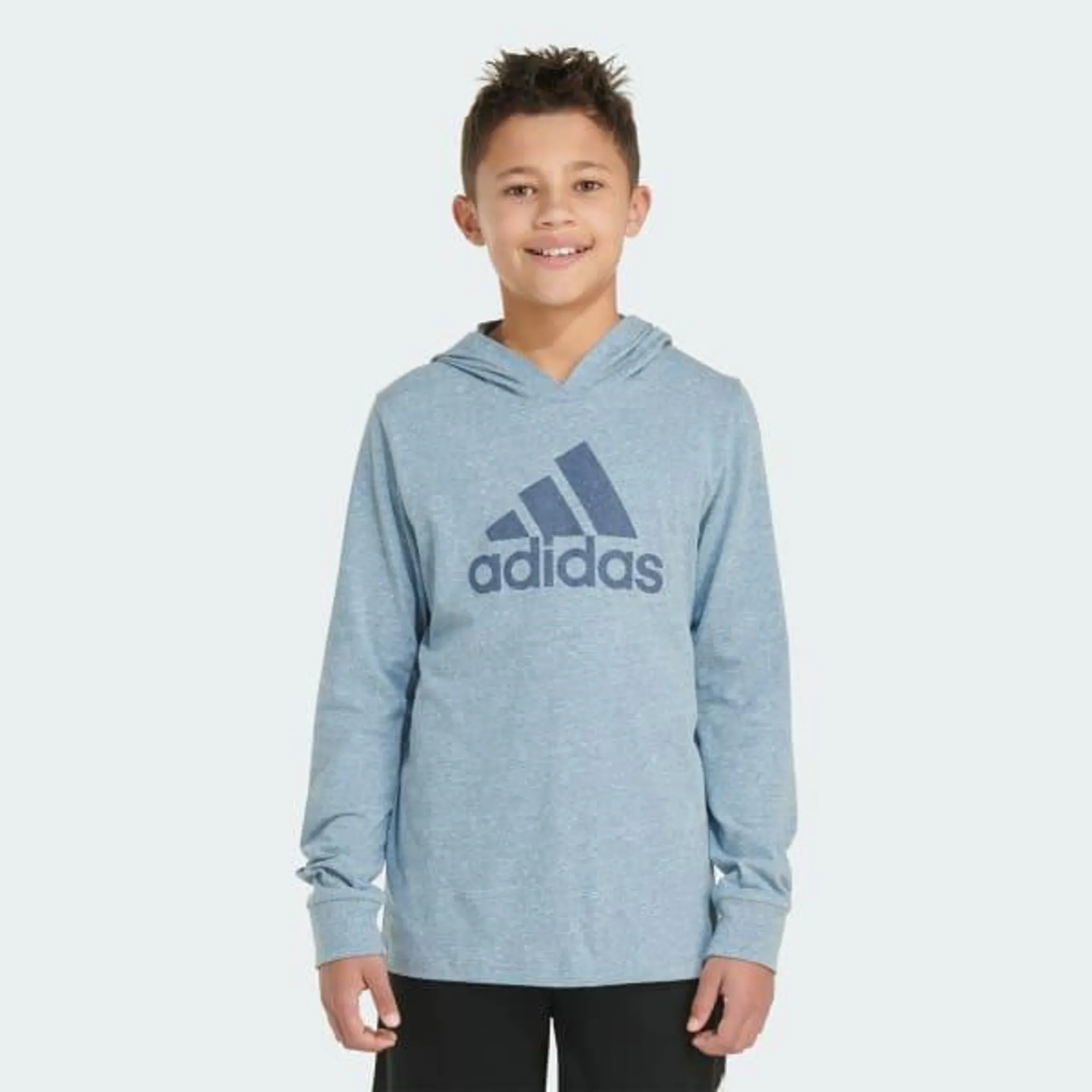 adidas Long Sleeve Hooded Snow Heather Tee