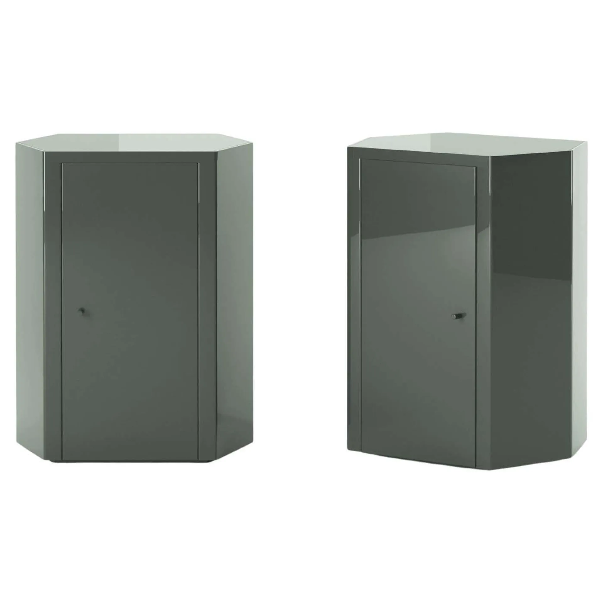 Pair of Park Night Stands in Addo Blue Lacquer by Yaniv Chen for Lemon