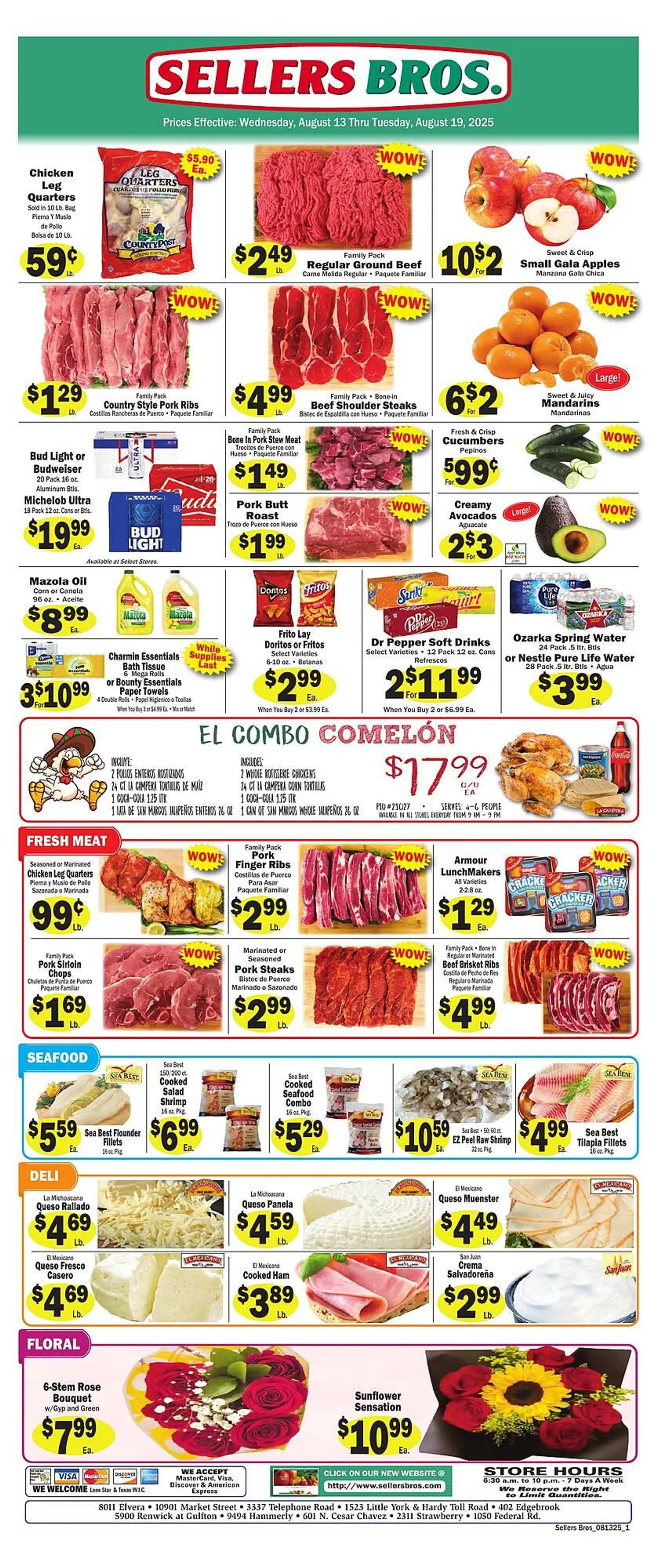 Weekly ad Sellers Bros Weekly Ad from August 13 to August 19 2025 - Page 1