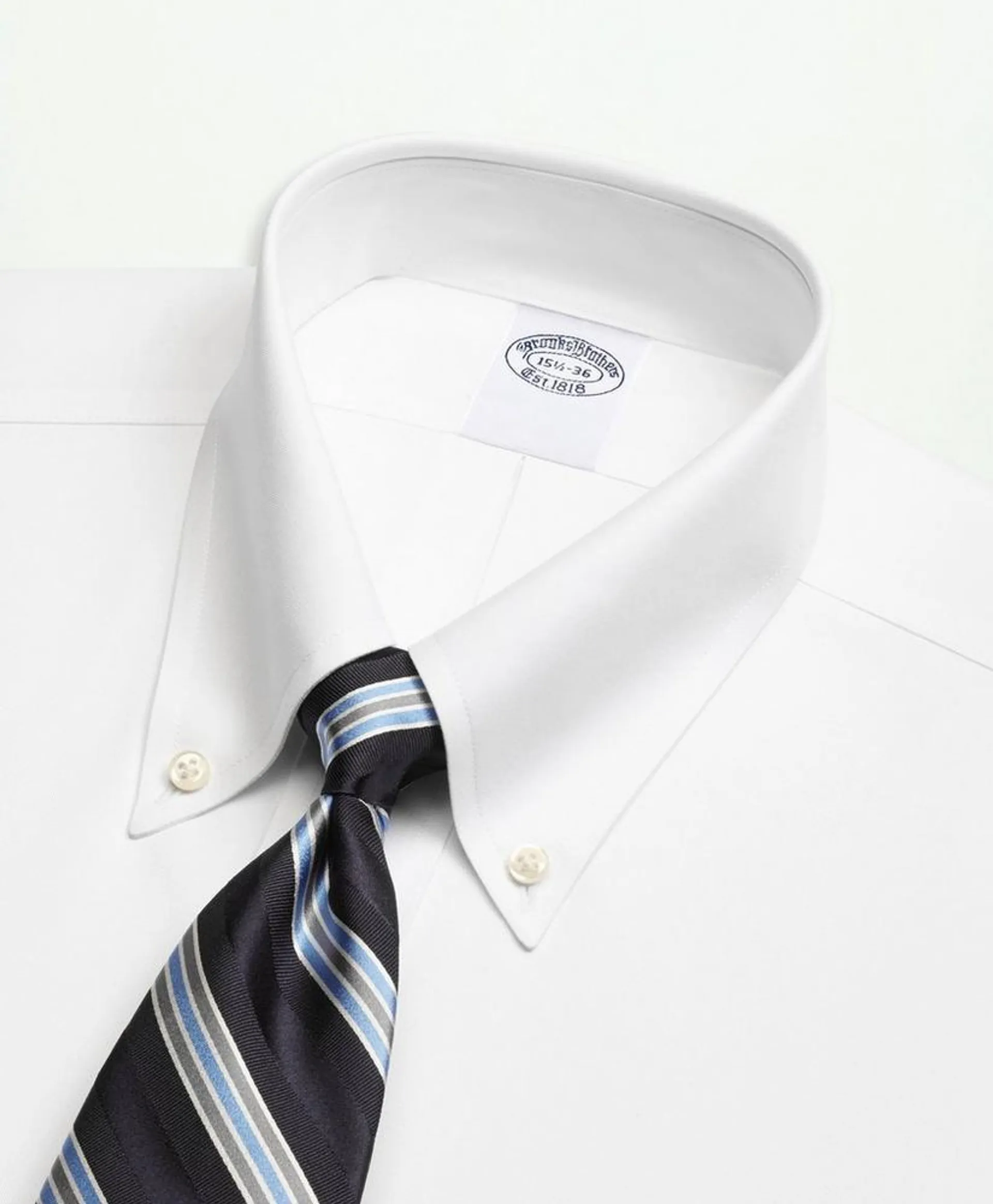 Cotton Non-Iron Pinpoint Oxford Button-Down Collar Dress Shirt