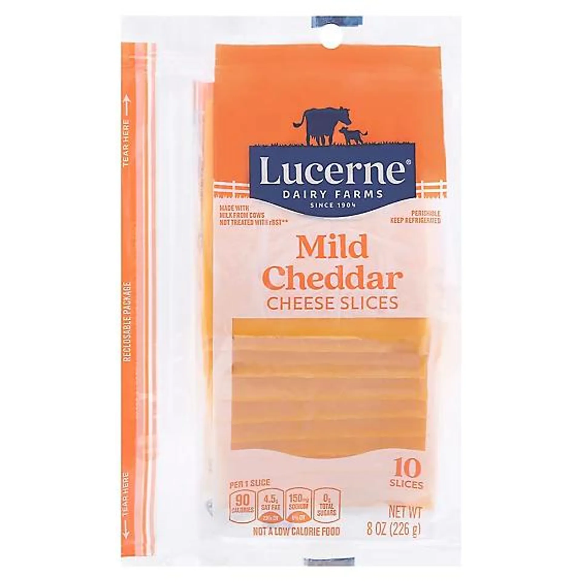 Lucerne Cheese Slices Mild Cheddar - 10 Count