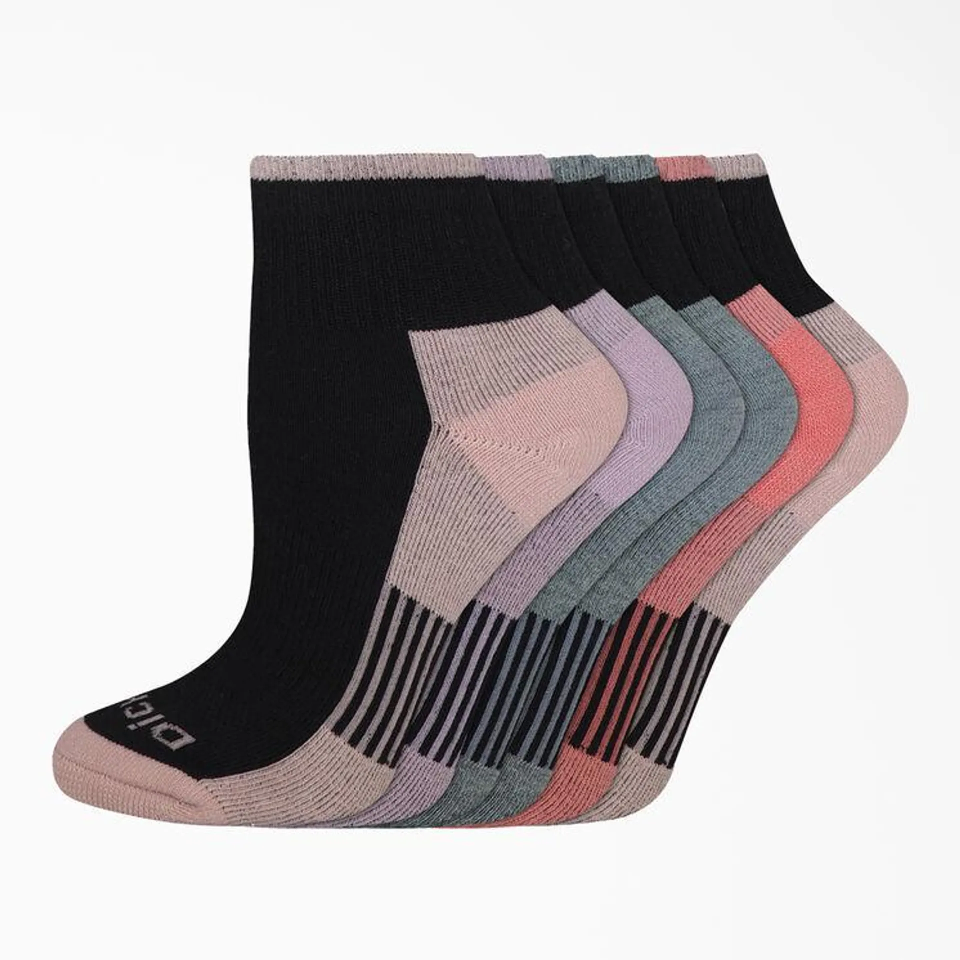 Women's Dri-Tech Quarter Socks, Size 6-9, 6-Pack, Black Combo