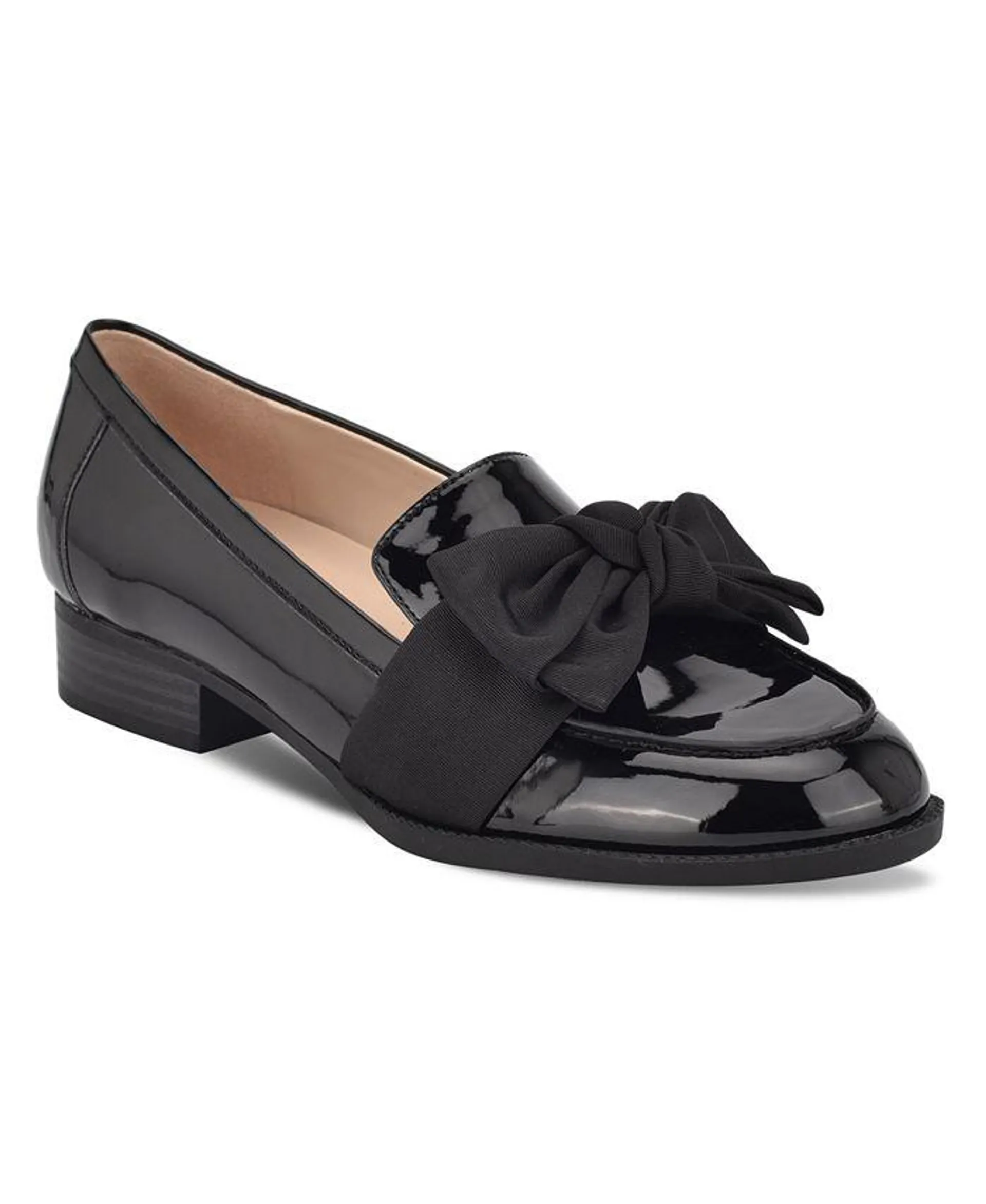 Women's Lindio Bow Detail Block Heel Slip On Loafers