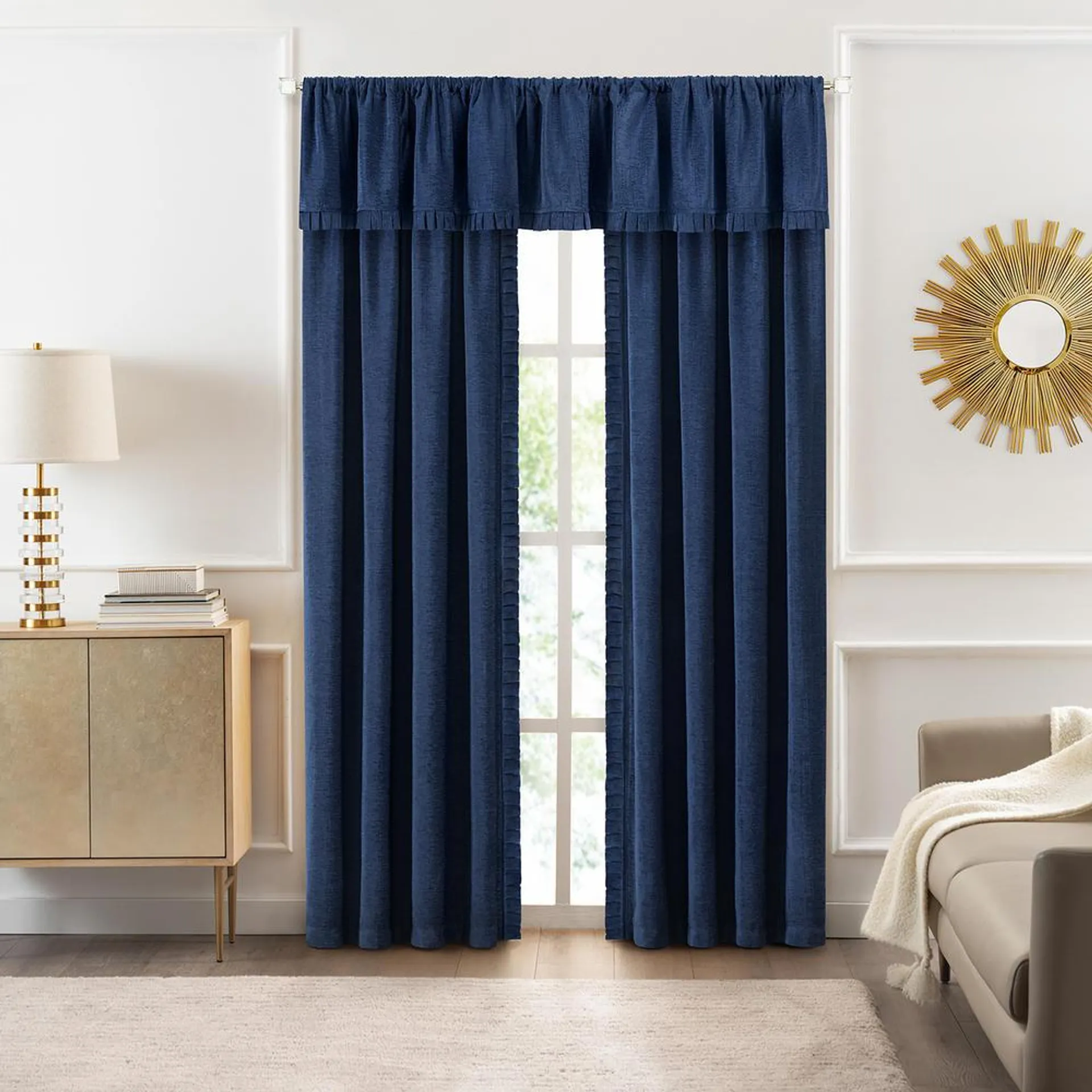 PowersellerUSA 2-Pack Pinch Pleat Window Panel with Box Pleated Edges Rustic Farmhouse Curtains