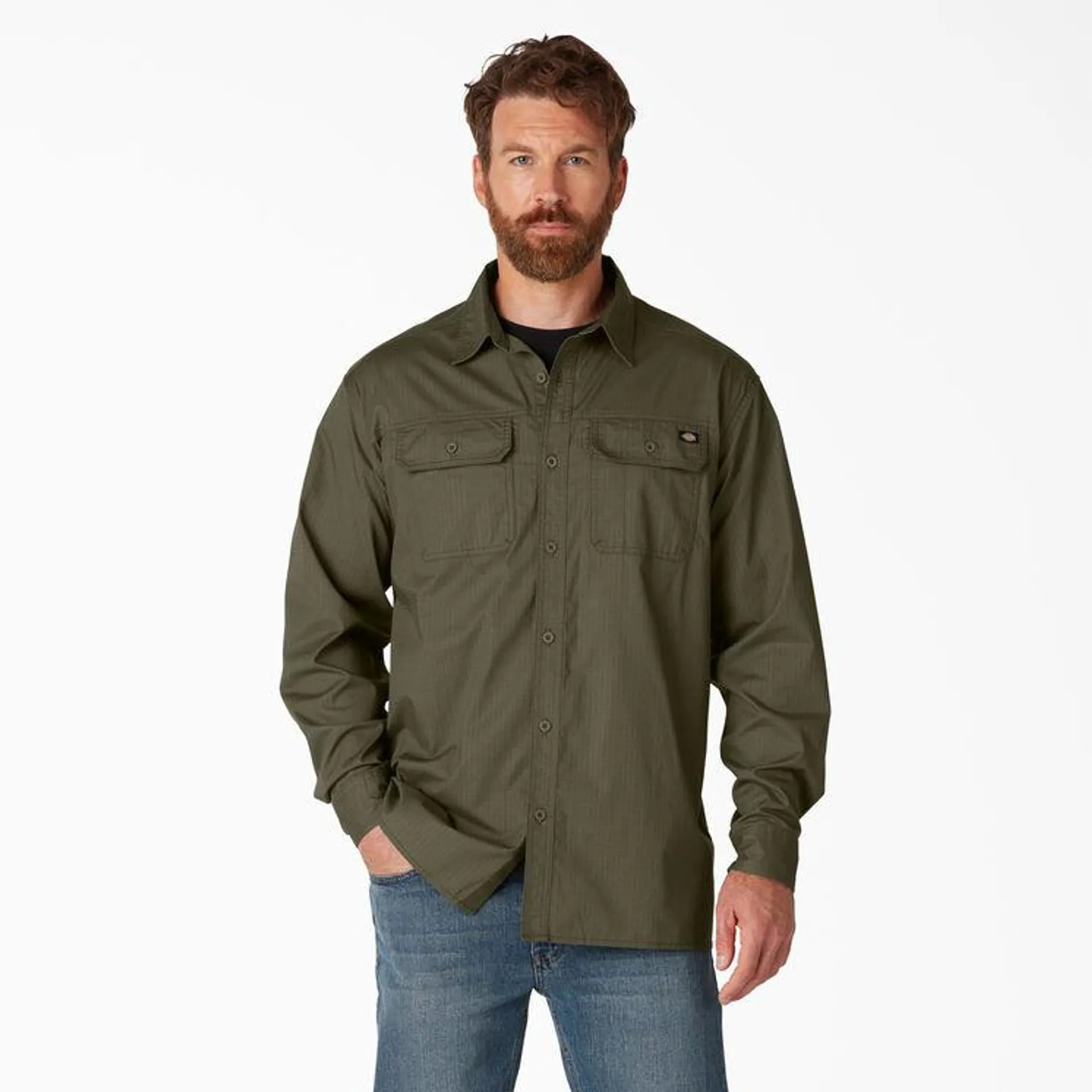 FLEX Ripstop Long Sleeve Shirt, Rinsed Military Green