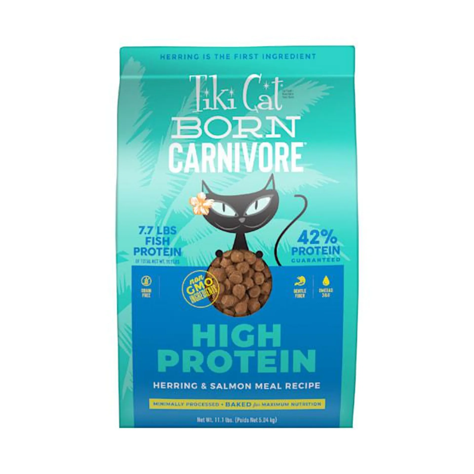 Tiki Cat Born Carnivore Herring & Salmon Dry Food, 11.1 lbs.