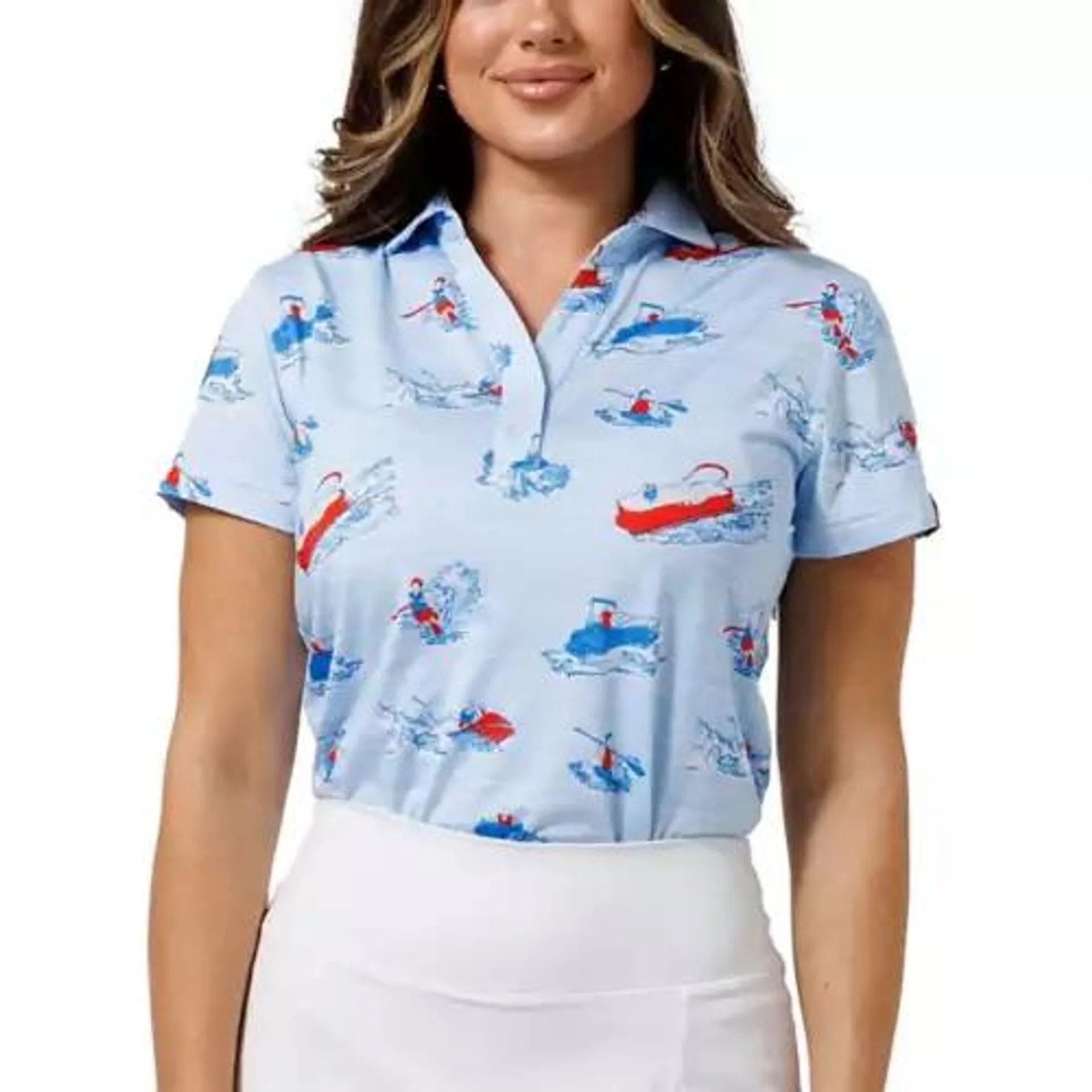 Women's Waggle Golf Lake Life Golf Polo