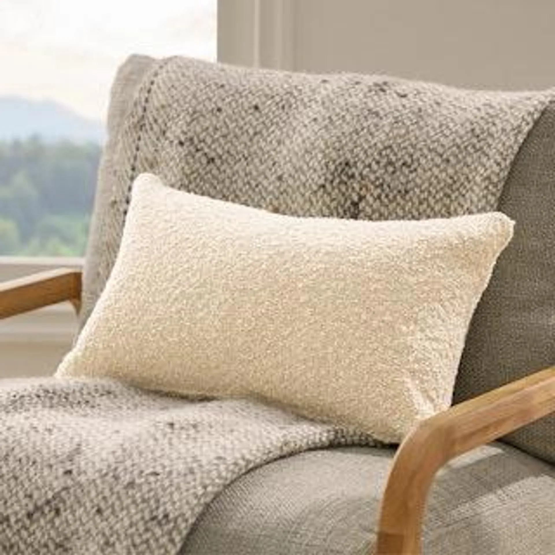 Gabriola Ivory Bouclé Small Pillow