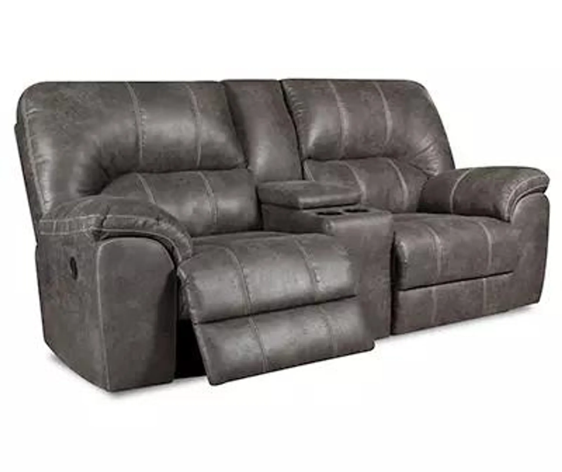 Stallion Gray Reclining Console Loveseat