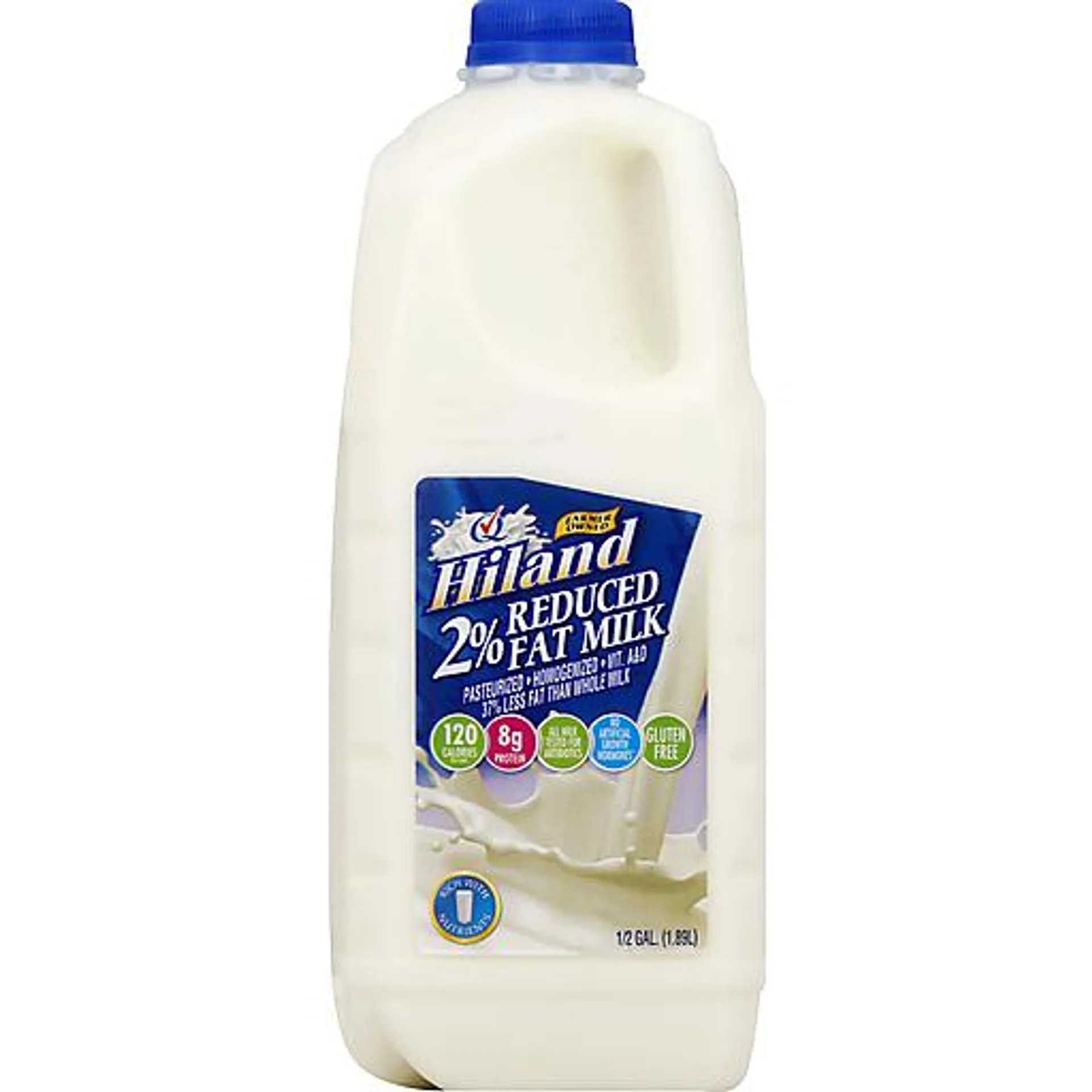 Hiland Milk, Reduced Fat, 2% Fat Milk 0.5 Gal