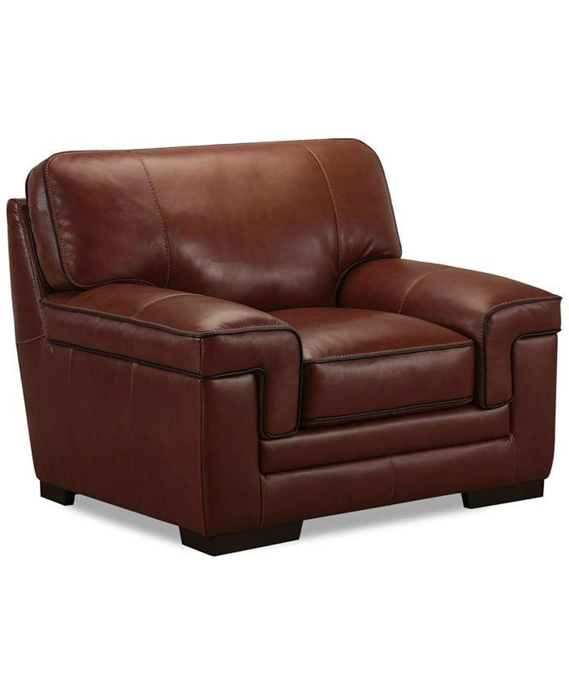 Myars 47" Leather Chair, Created for Macy's