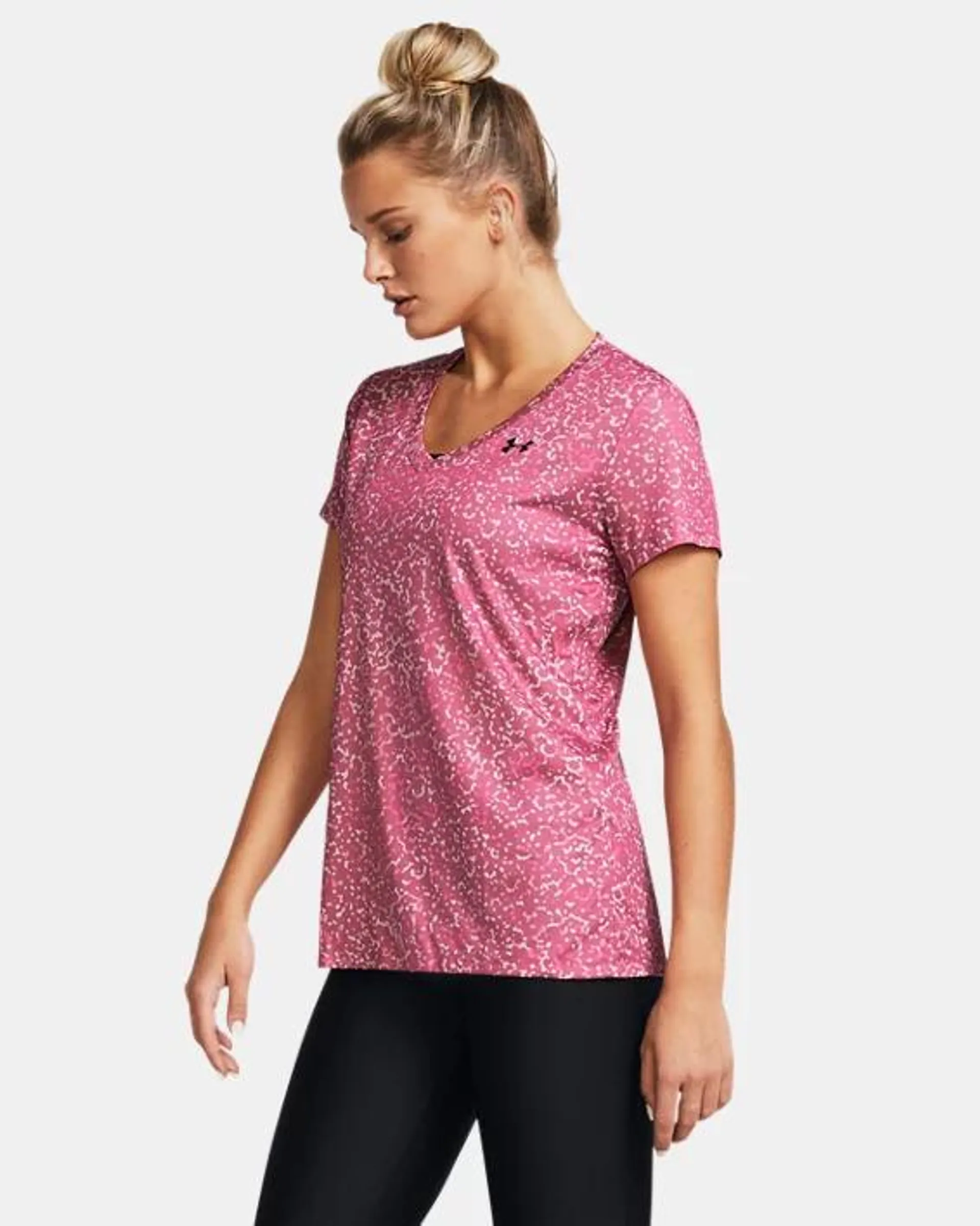 Women's UA Velocity Printed V-Neck Short Sleeve