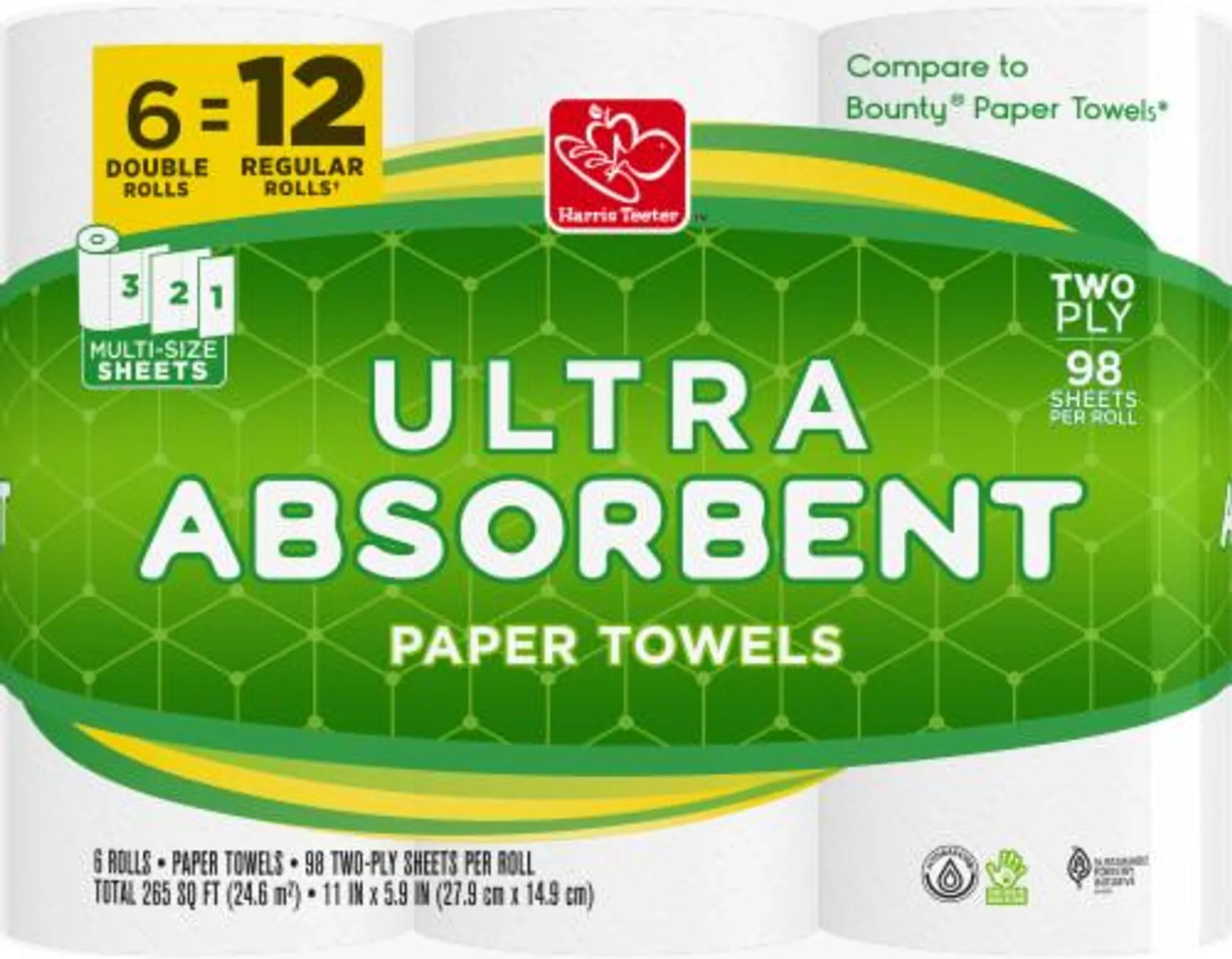 Harris Teeter Ultra Absorbent Double Roll Paper Towels