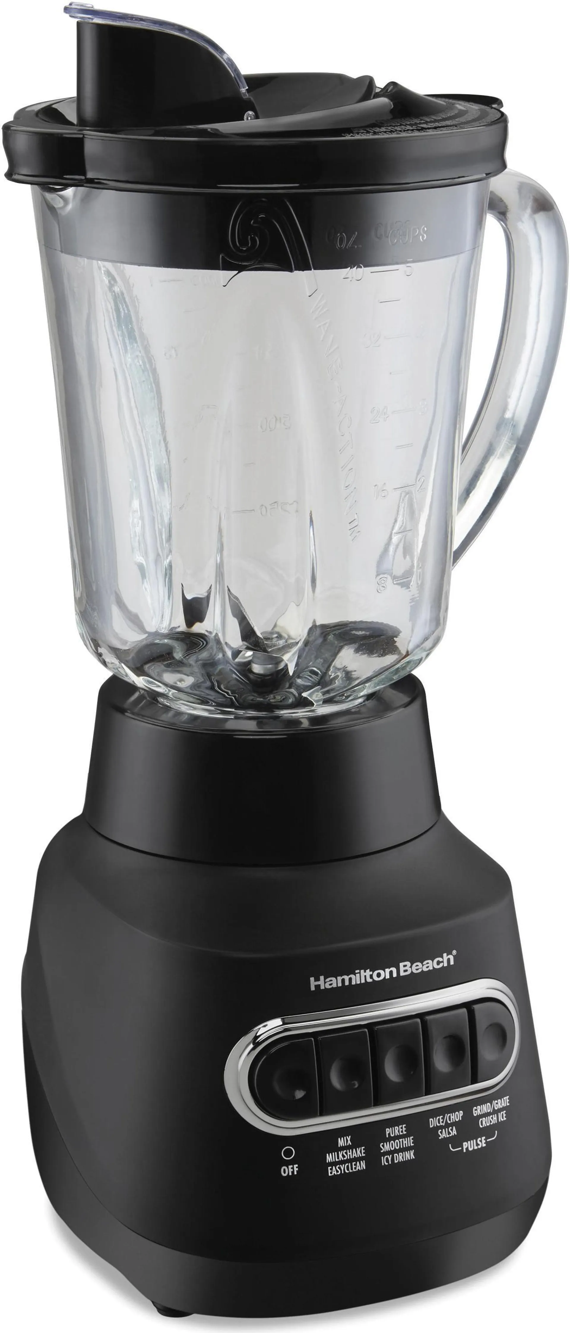 Hamilton Beach 58175 Black 40 oz. Jar Size Power Elite 40 oz. Glass Jar Blender