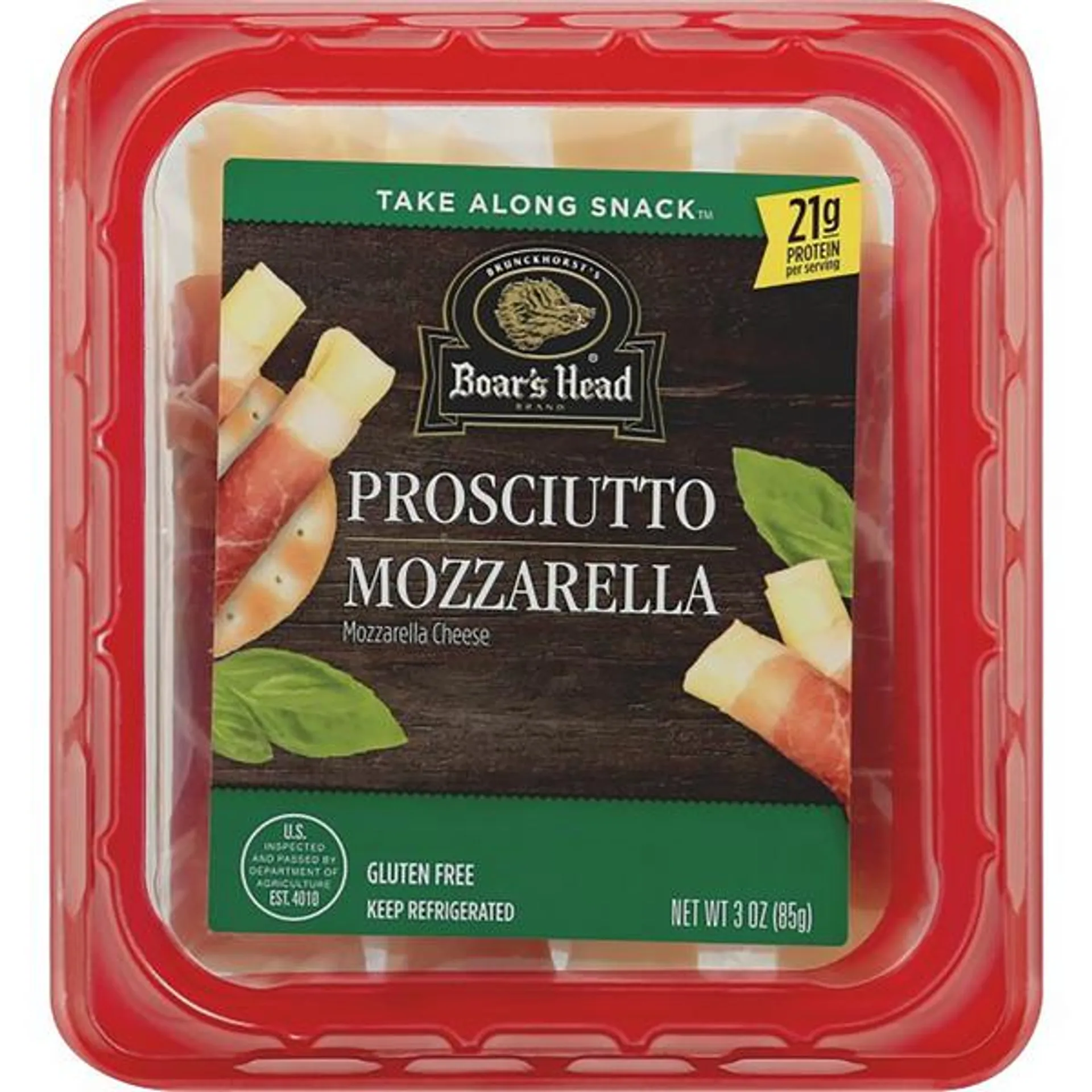 Boar's Head Prosciutto & Mozzarella Cheese Roll Up Snack - 3 Ounce