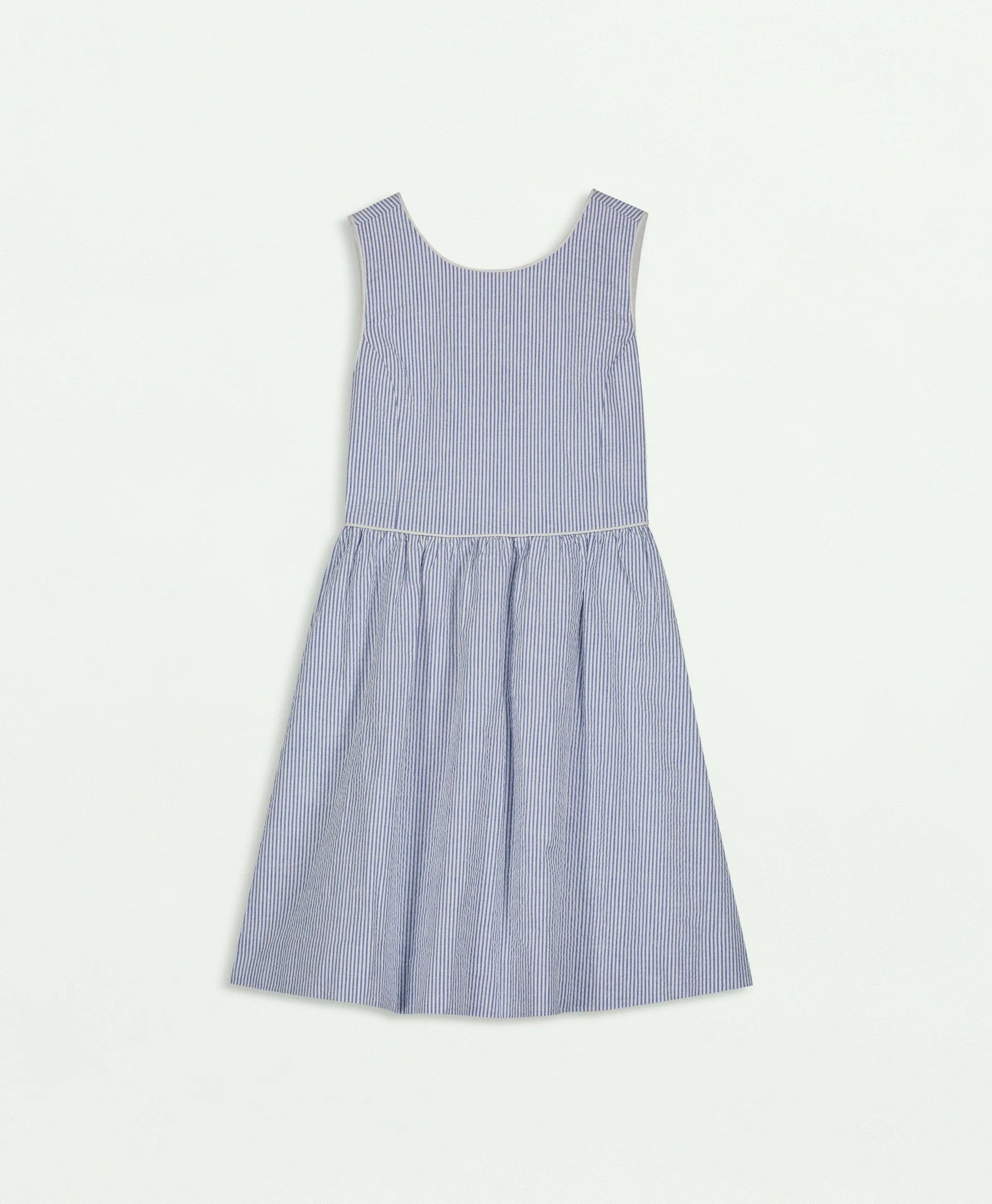 Girls Seersucker Sleeveless Dress