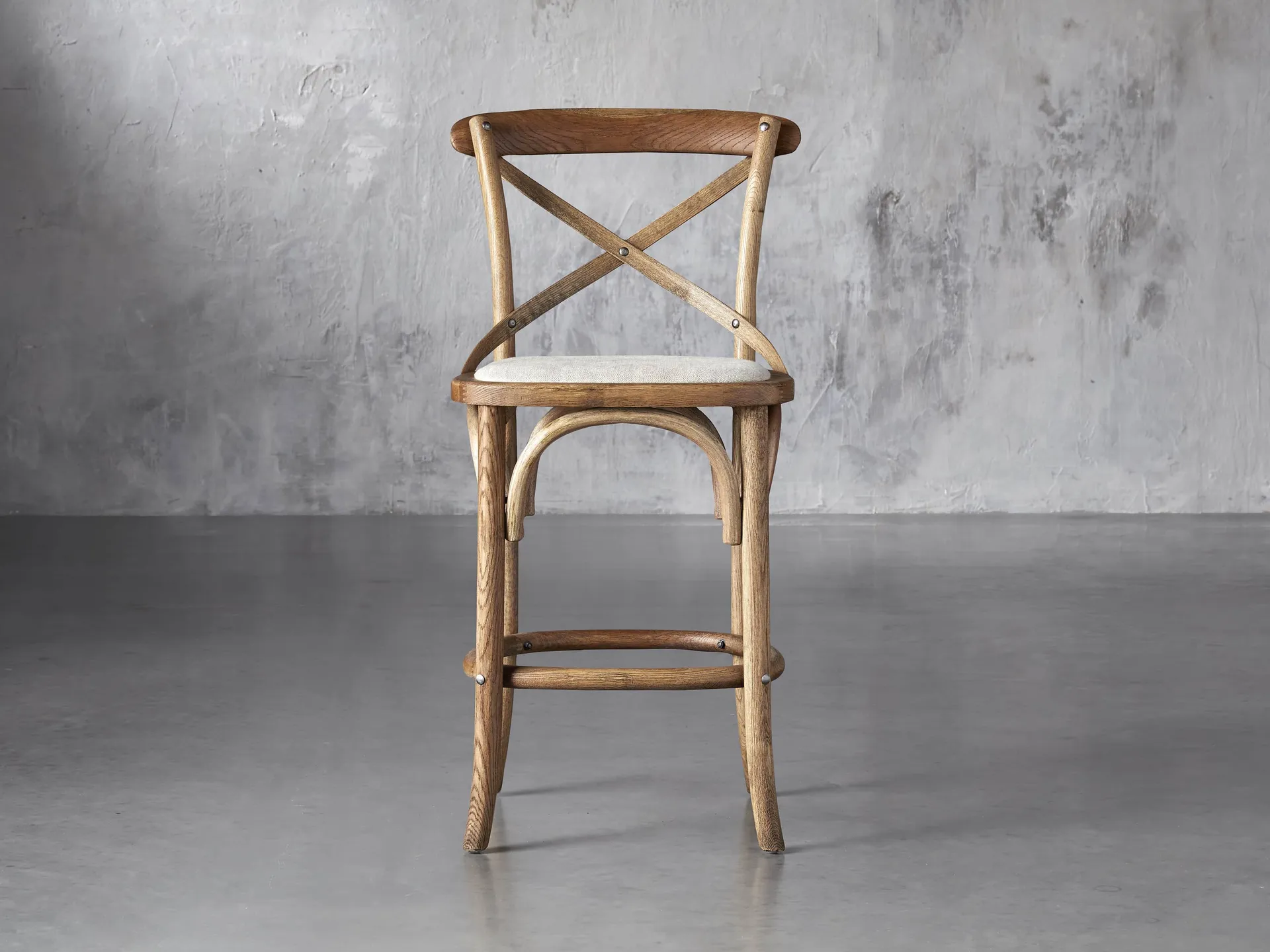 Cadence Stool with Linen Natural Seat