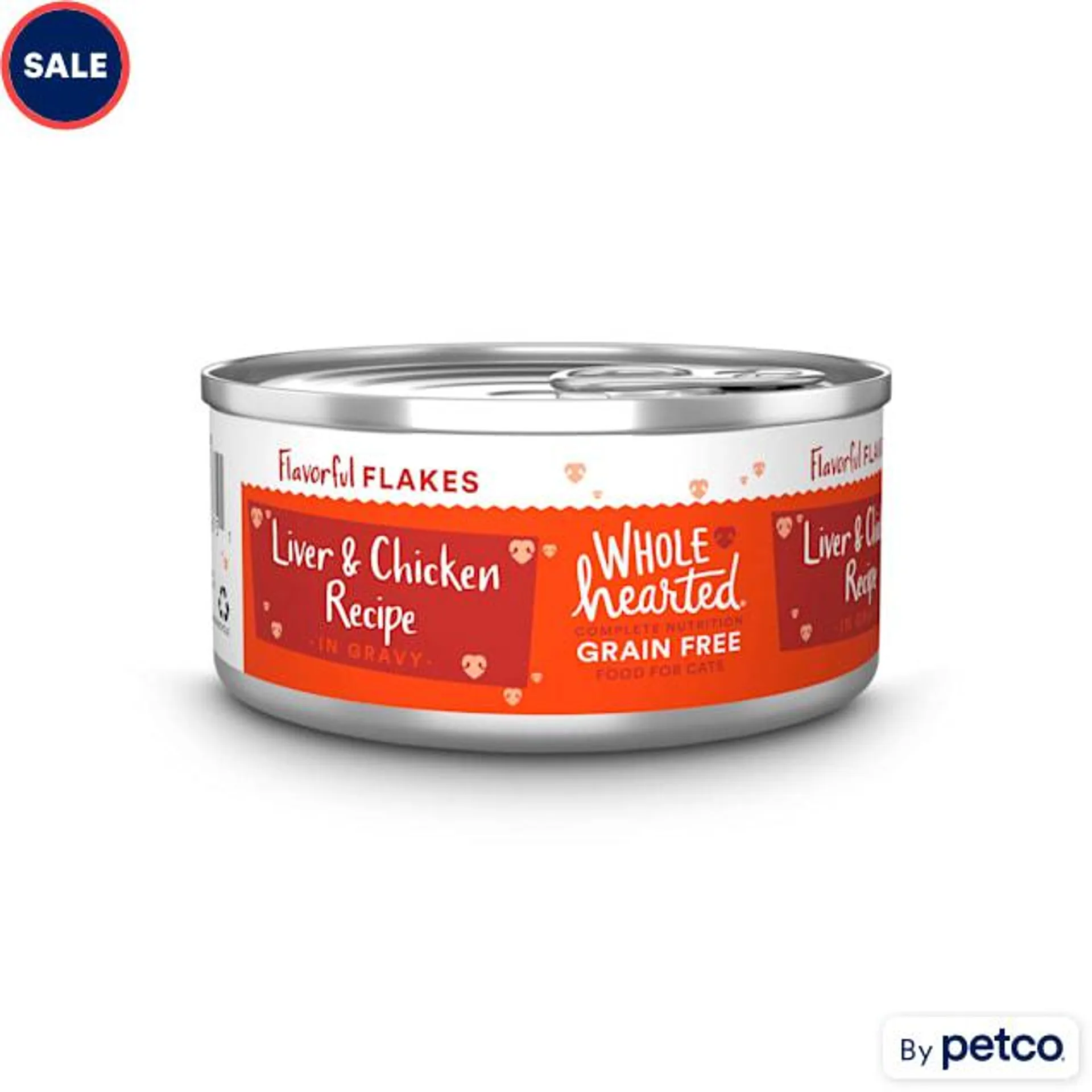 WholeHearted Grain-Free Chicken & Liver Recipe Flakes in Gravy Wet Cat Food, 5.5 oz., Case of 12