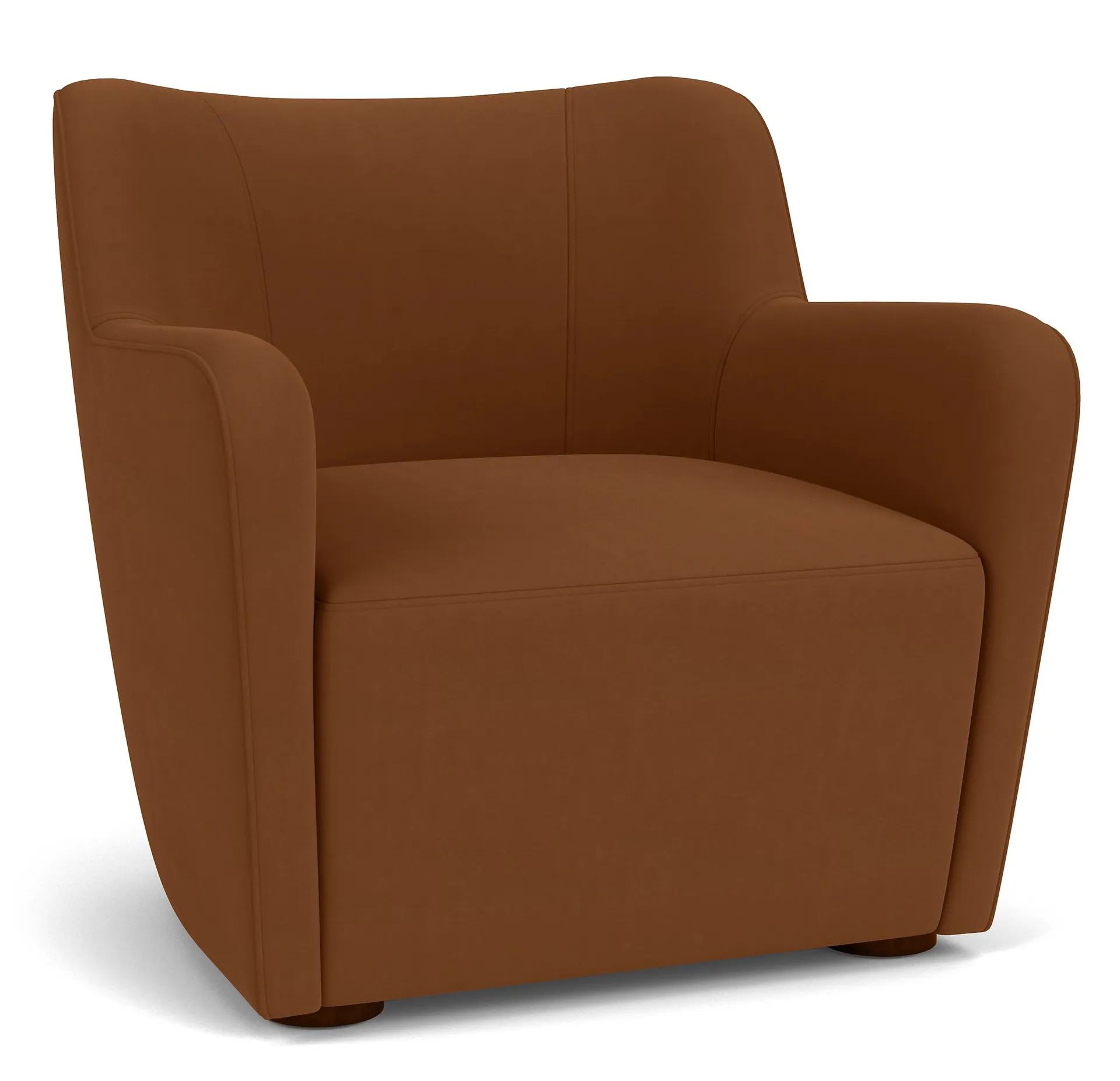 Lily Chair in Banks Cognac with Mocha Legs