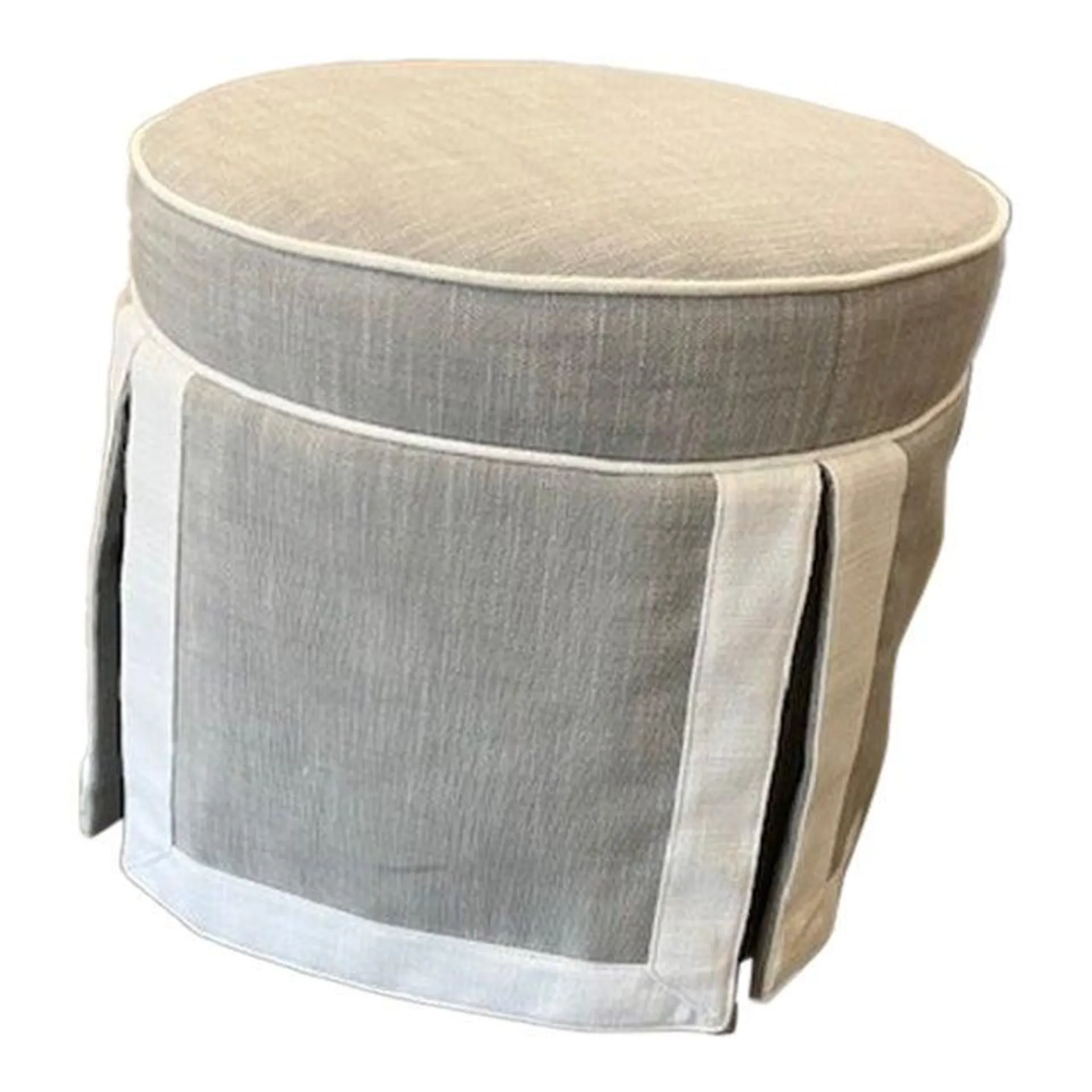 Ambella Bella Ottoman in Linen