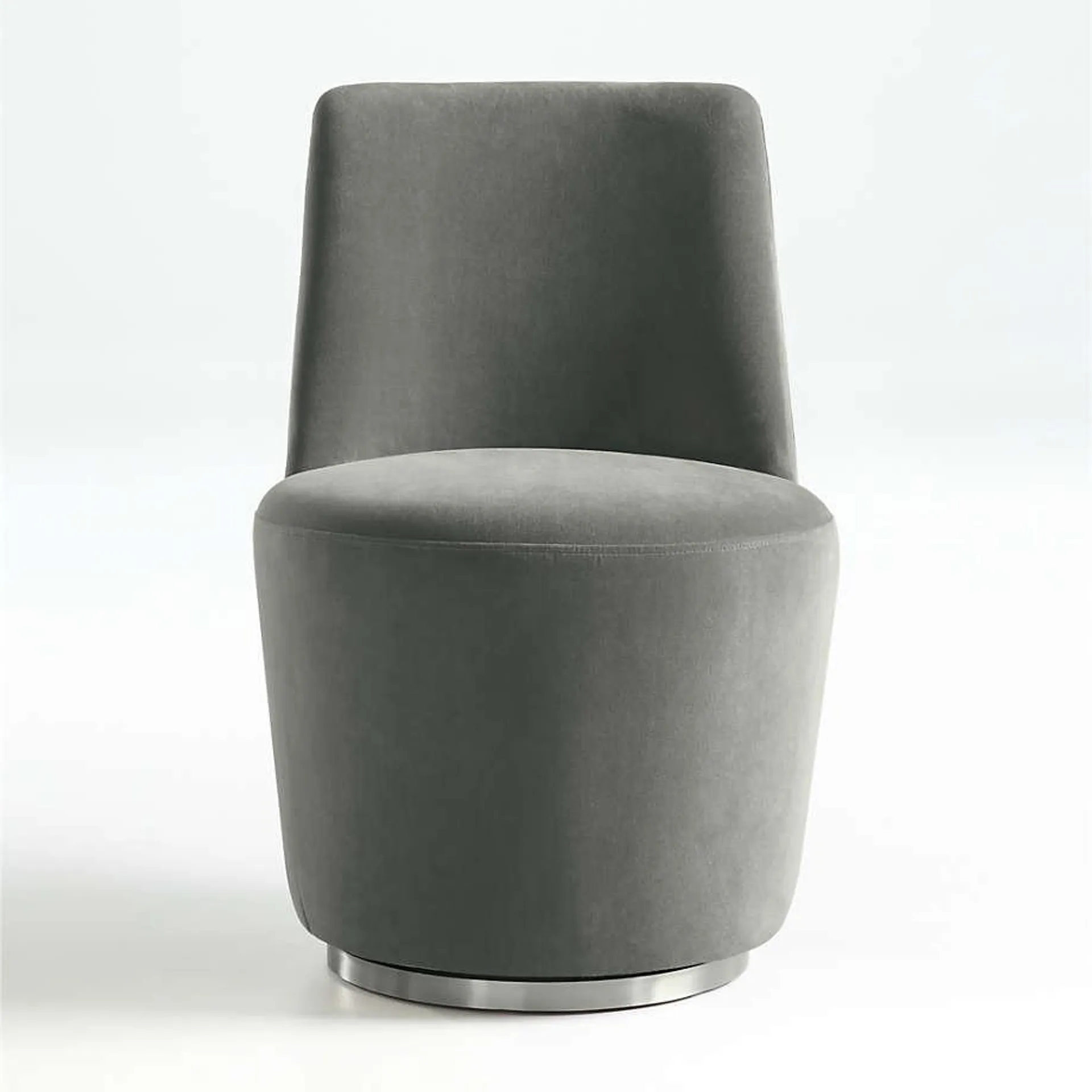 Ofelia Slate Grey Velvet Swivel Dining Chair