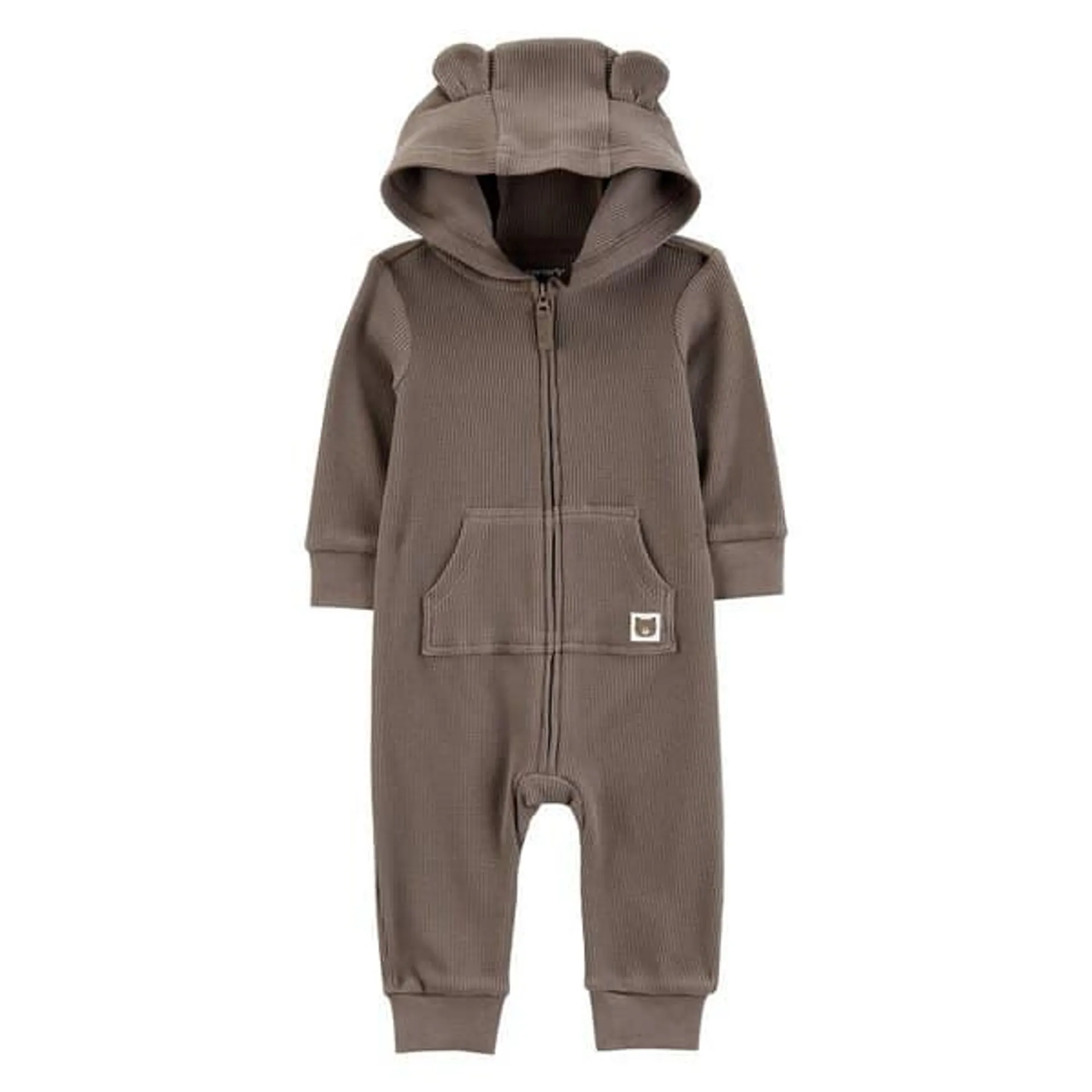 Baby Boy (NB-24M) Carter’s® Solid Bear Hooded Thermal Jumpsuit