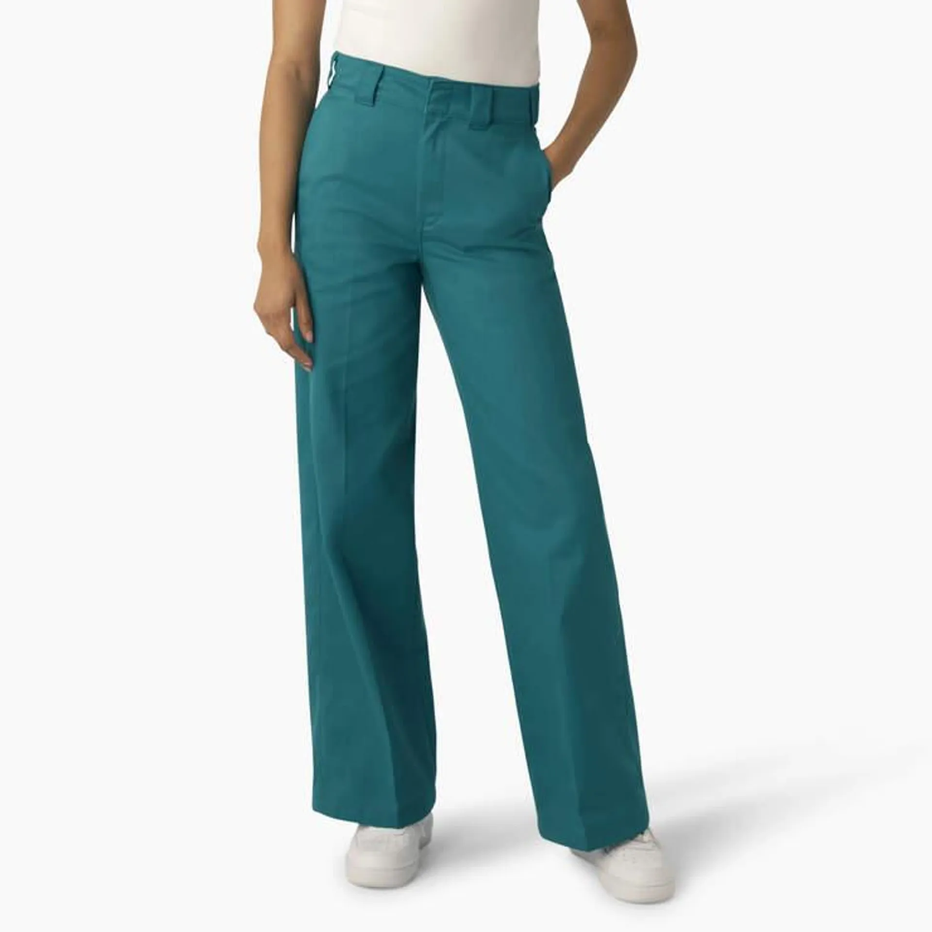 Women's Regular Fit Wide Leg Work Pants