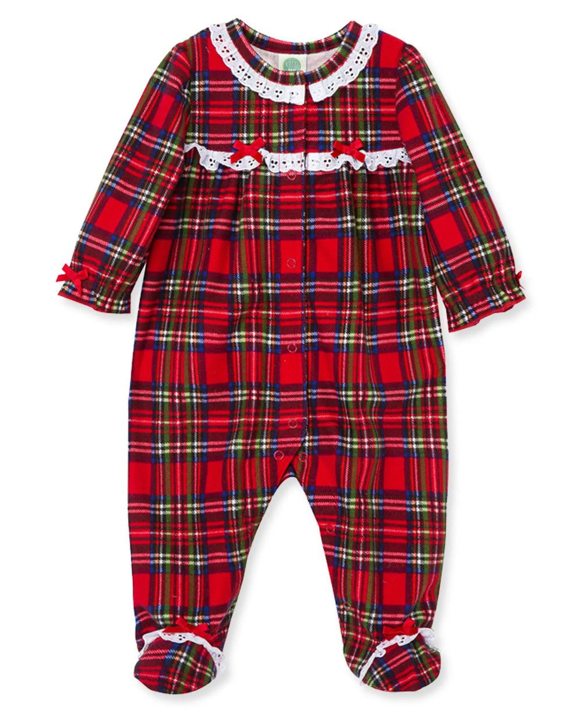 Little Me Holiday Plaid Footies - Girl