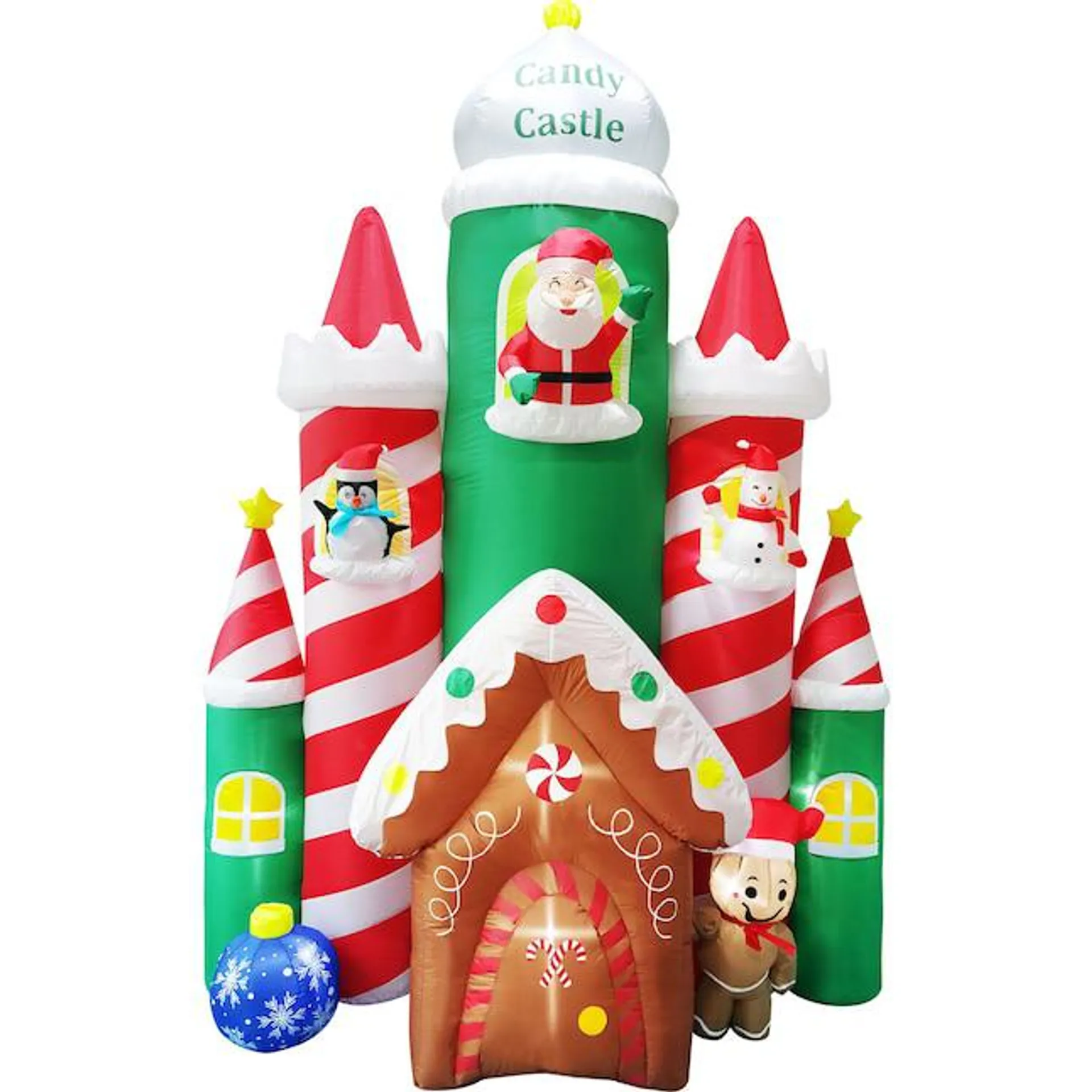 Fraser Hill Farm 10 Ft Tall Prelit Candy Castle Inflatable