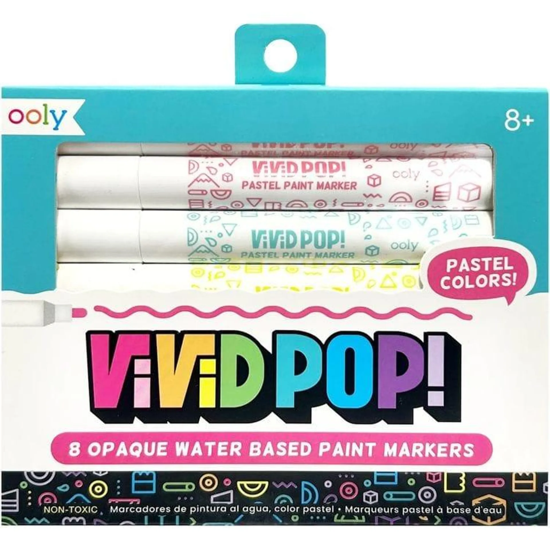 Vivid Pop! Water-Based Paint Markers - Pastel (Set of 8)