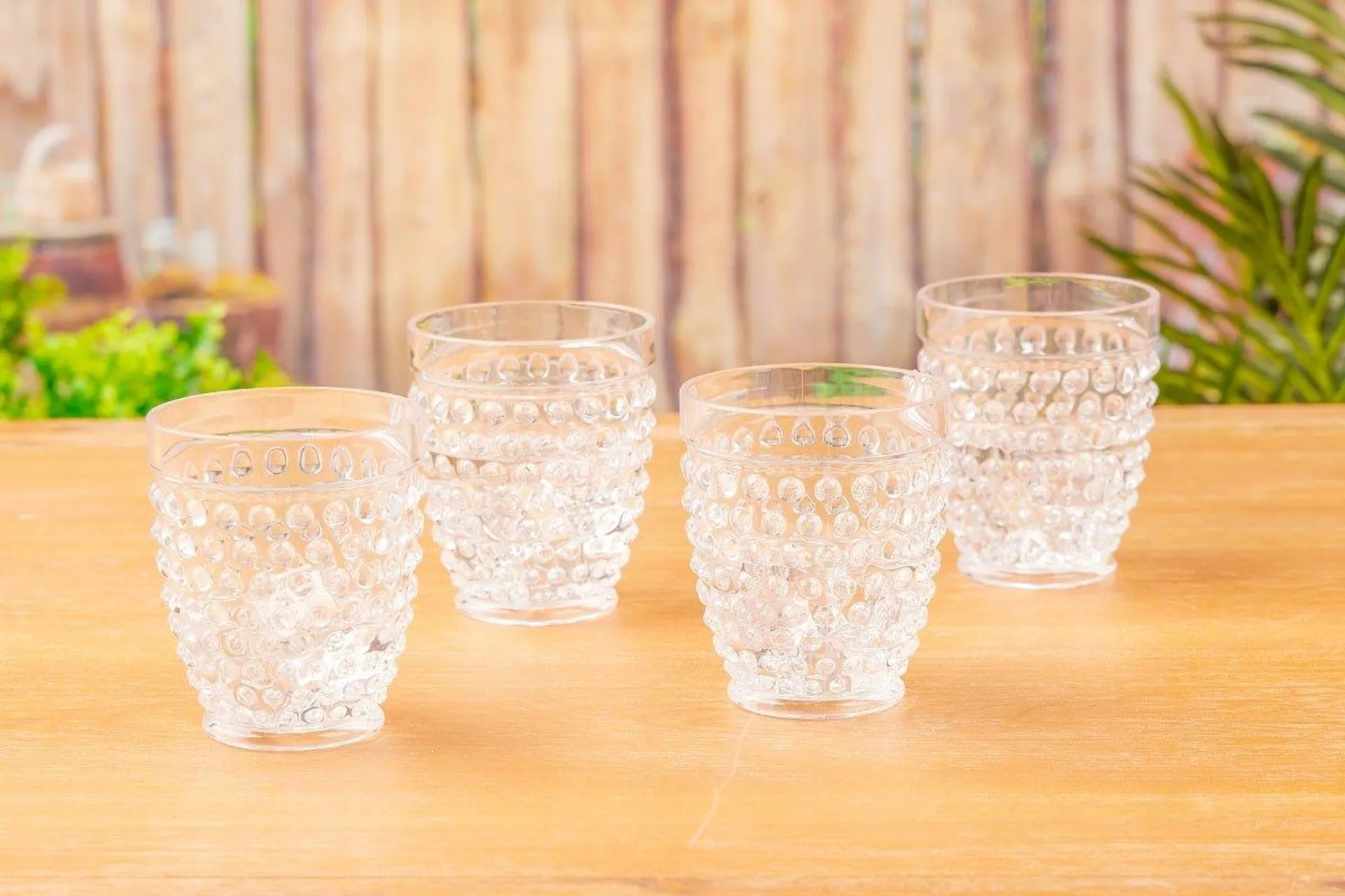 Pier 1 Emma Clear Acrylic 13 oz Drinking Glasses, Set of 4