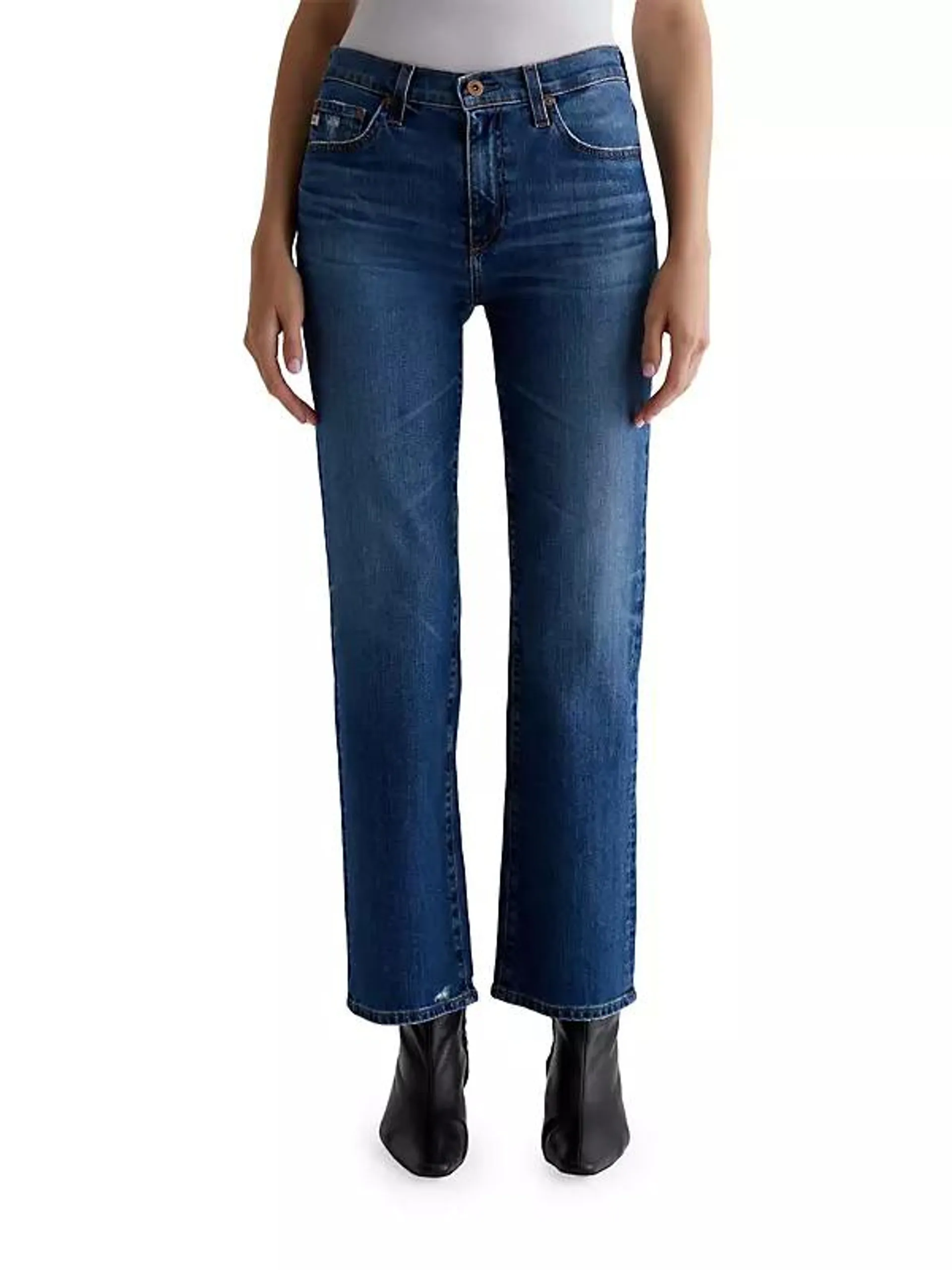 Brinley Mid-Rise Straight-Leg Jeans