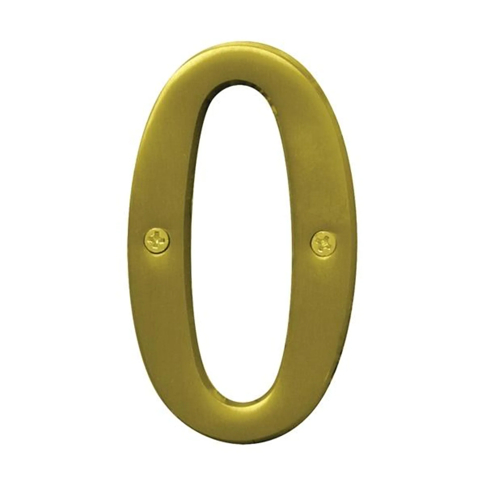 Prestige Series BR-43BB/0 House Number, Character: 0, 4 in H Character, Brass Character, Brass