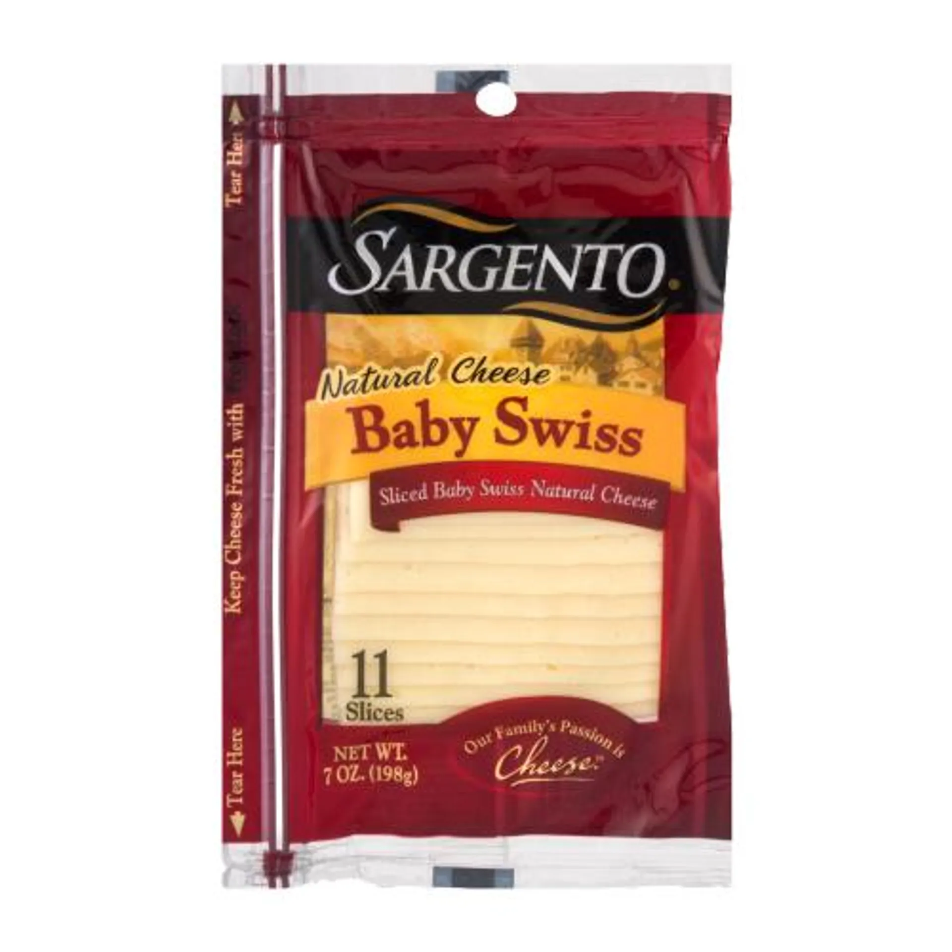 Sargento Natural Baby Swiss Sliced Cheese, 11 slices