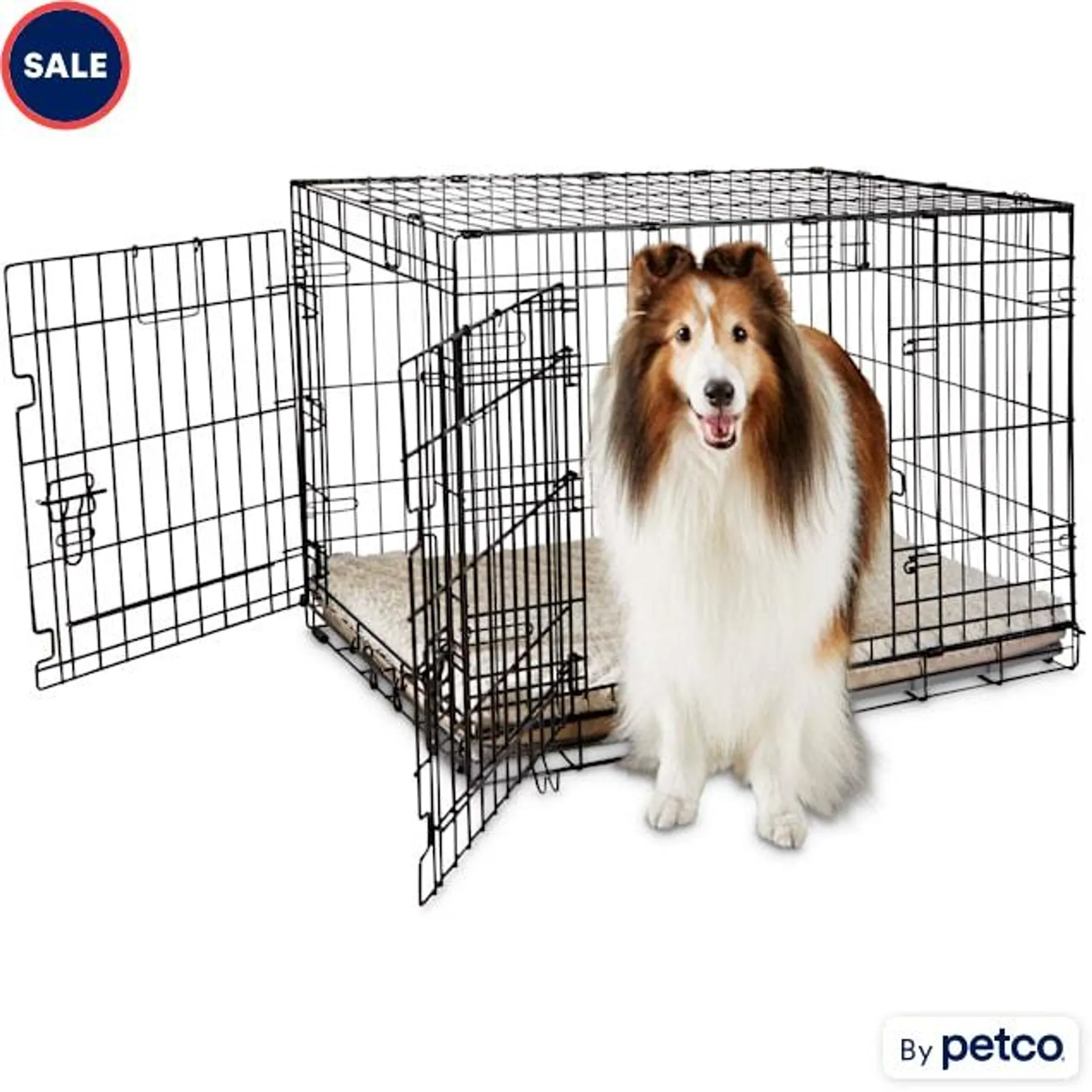 EveryYay Going Places 2-Door Folding Dog Crate, 36.8" L X 23.2" W X 24.9" H