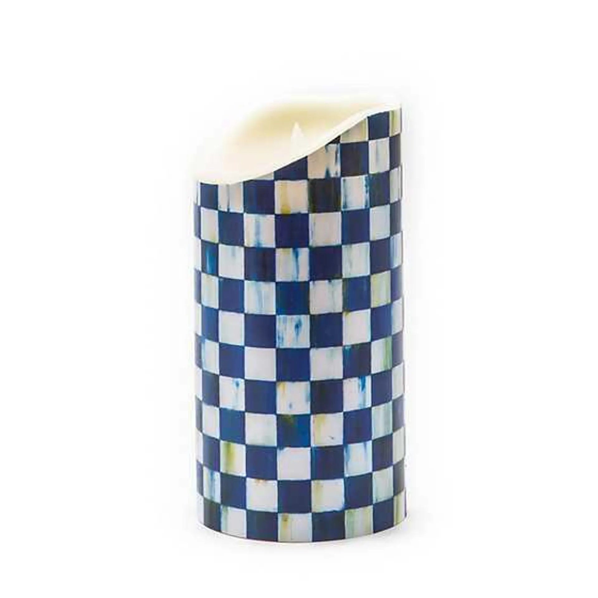 Royal Check Flicker 10" Pillar Candle