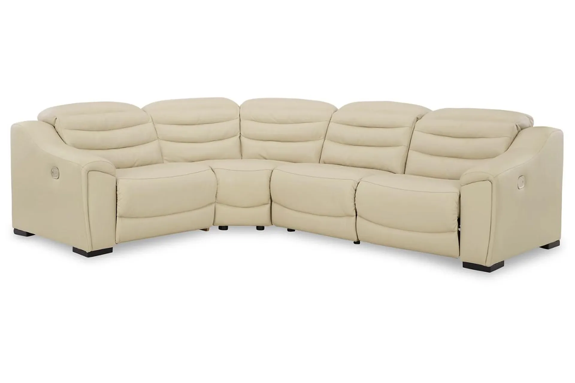 Center Line 4-Piece Dual Power Leather Modular Reclining Sectional