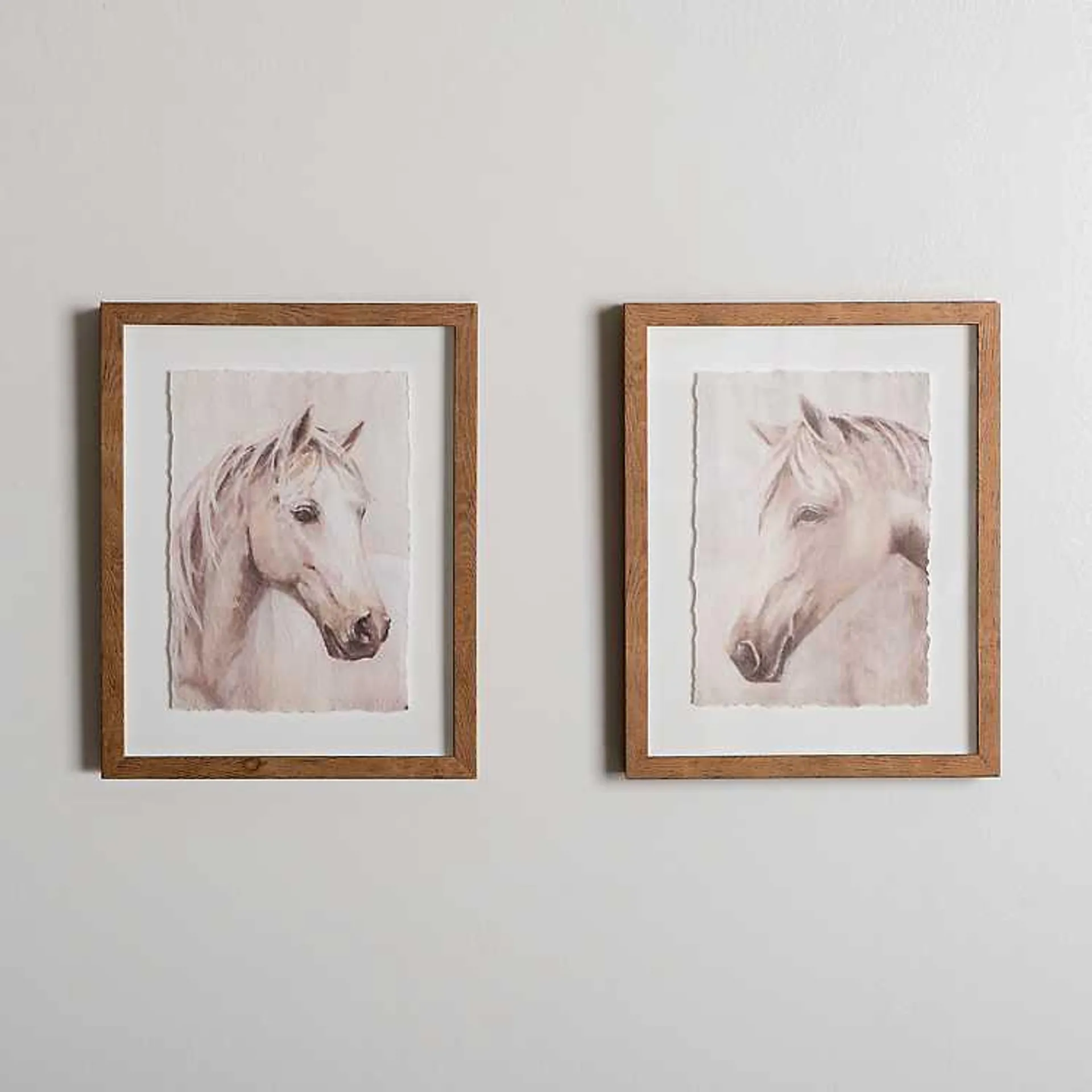 Horse Buddies Framed Art Prints, Set of 2